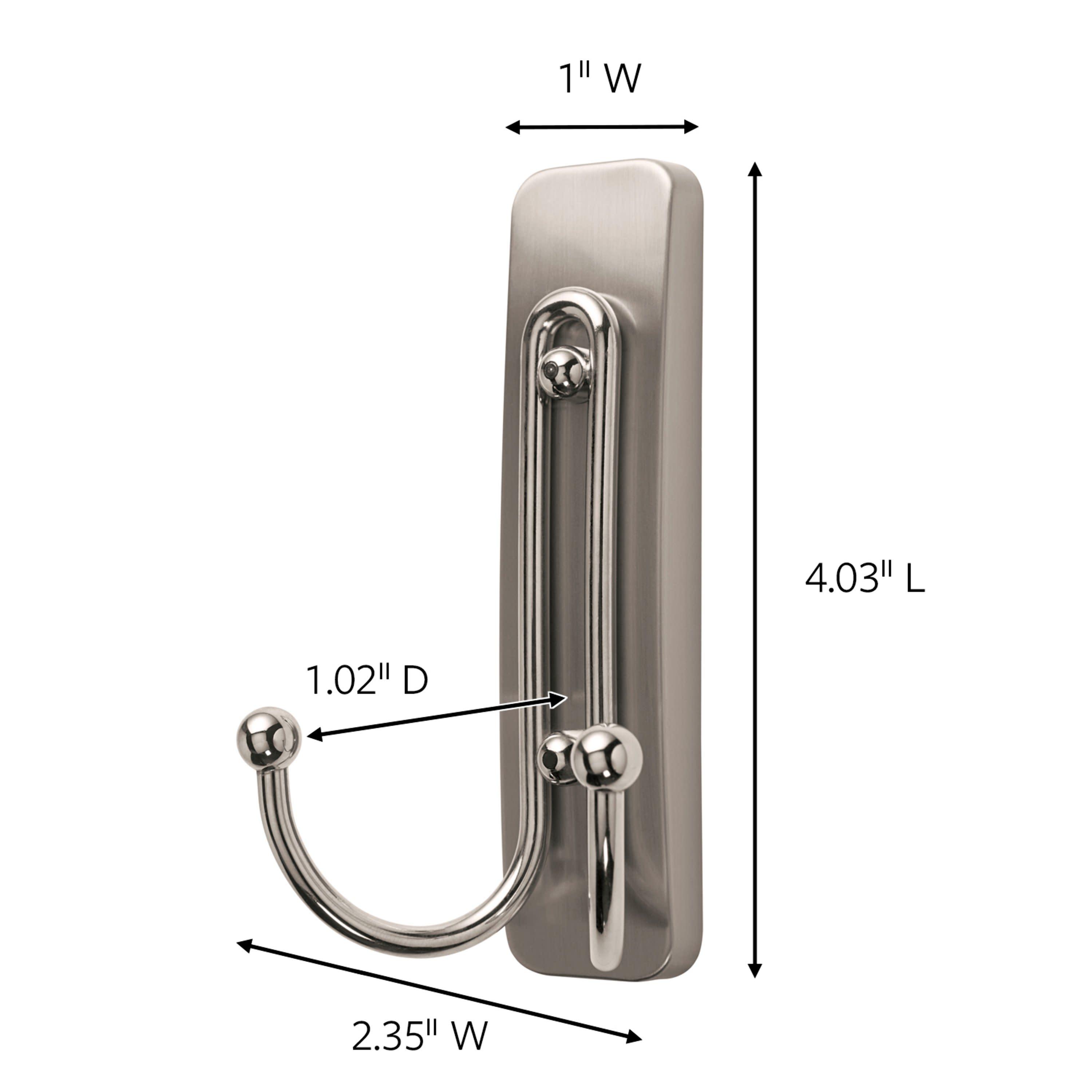 Command Bath Double Wall Hook Metal Satin