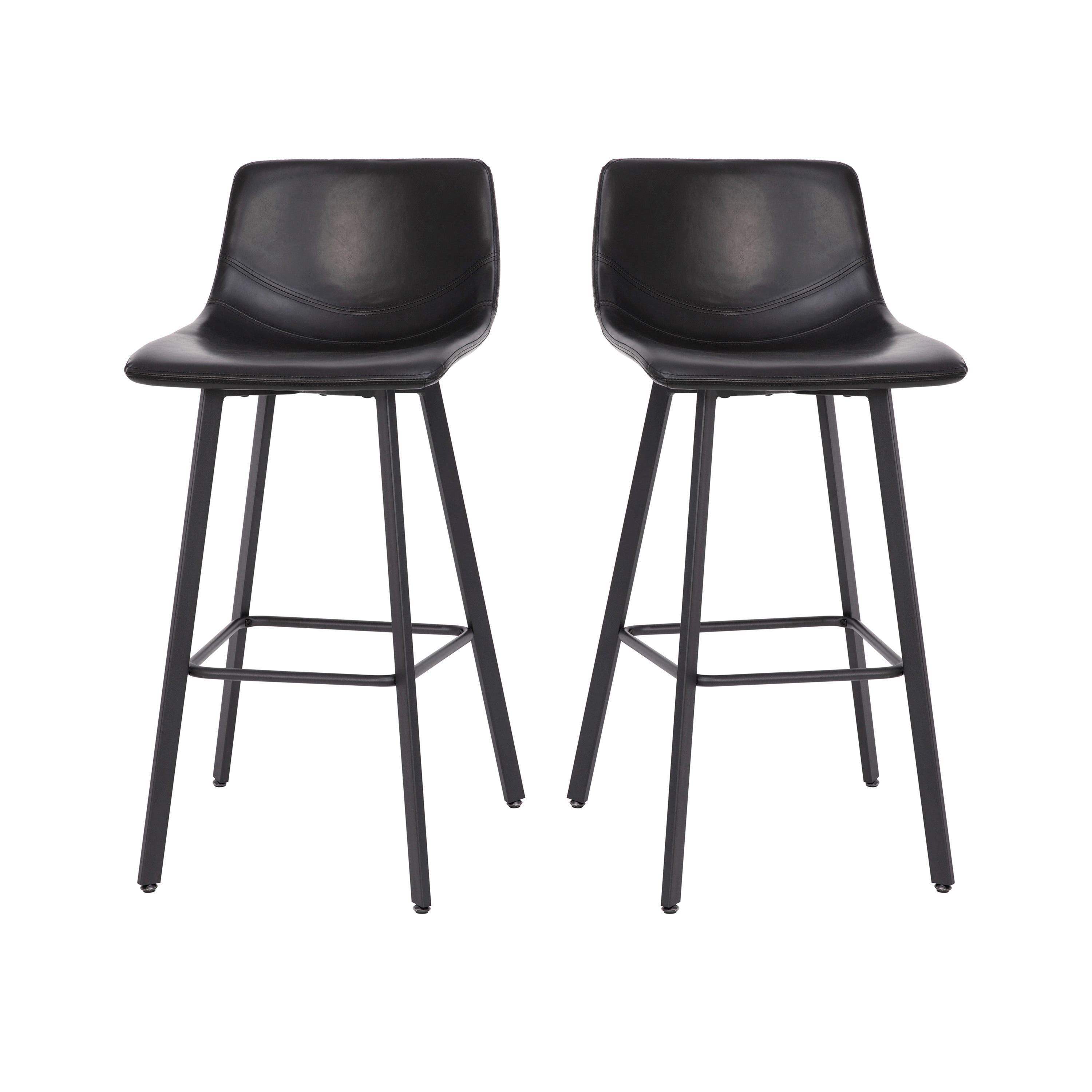 Brandy Upholstered Counter Stool with Metal Frame (Set of 2)