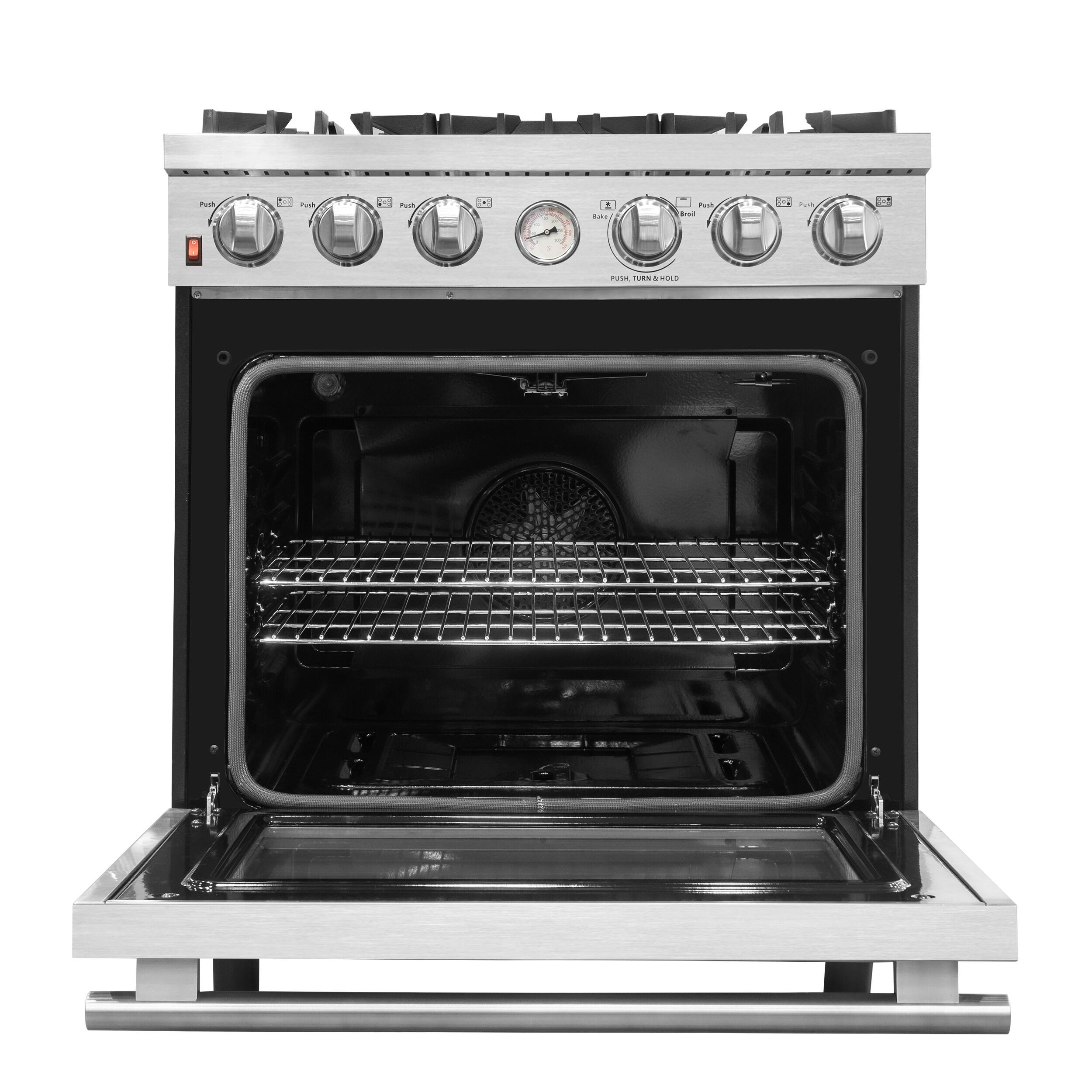 Galiano 30-inch French Door Dual Fuel Range All Stainless Steel with 5 Sealed Burners, 4.32 cu.ft.