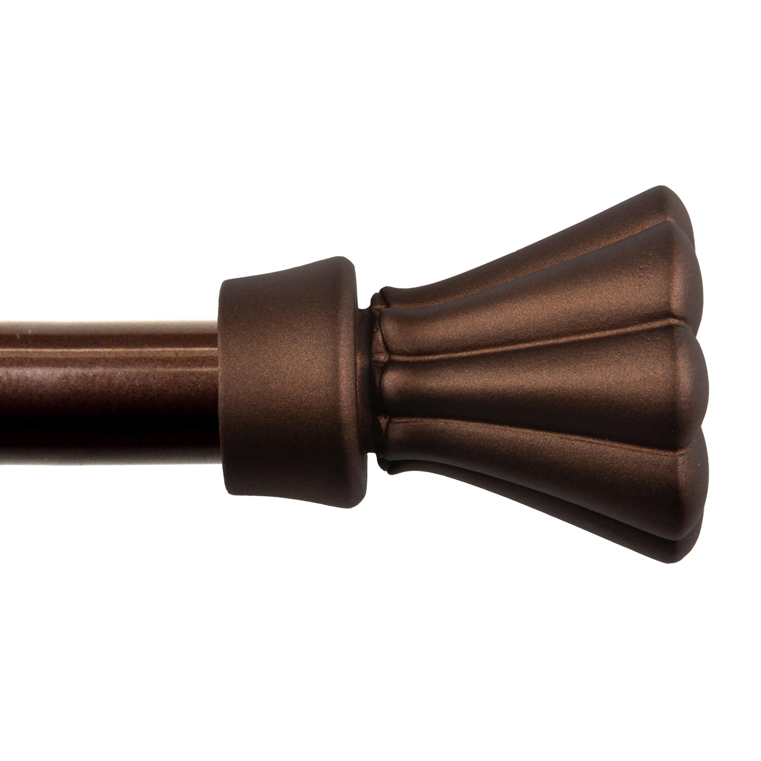 Home Window Decorative Tilly Double Curtain Rod 28-48 inch - Cocoa