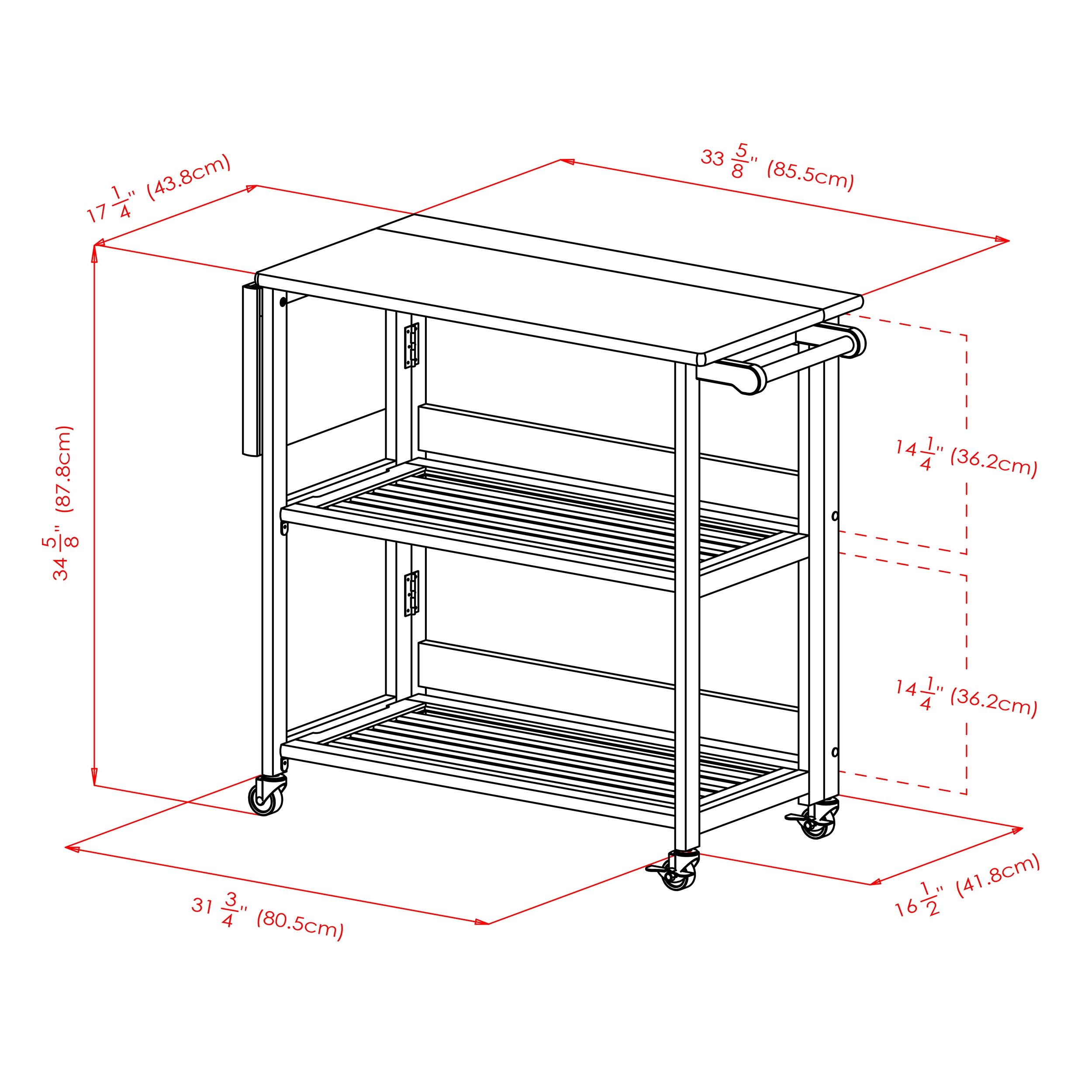 Bradley 34.57'' H x 37.87'' W Utility Cart with Wheels