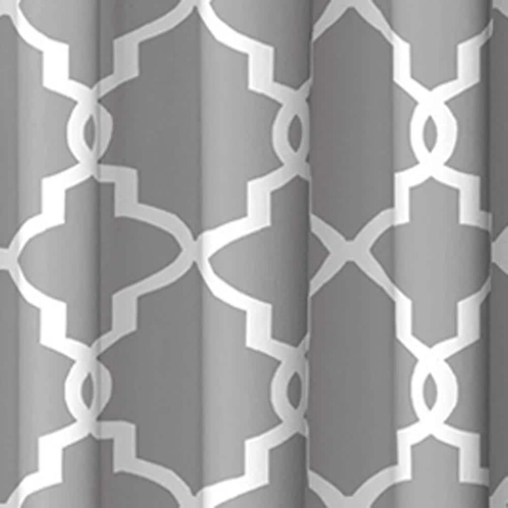 Ellery Homestyles Pairs to Go Vickery Printed Trellis Rod Pocket Window Curtain Panel Pair, 2 Pack Grey 56x84 84 Inches