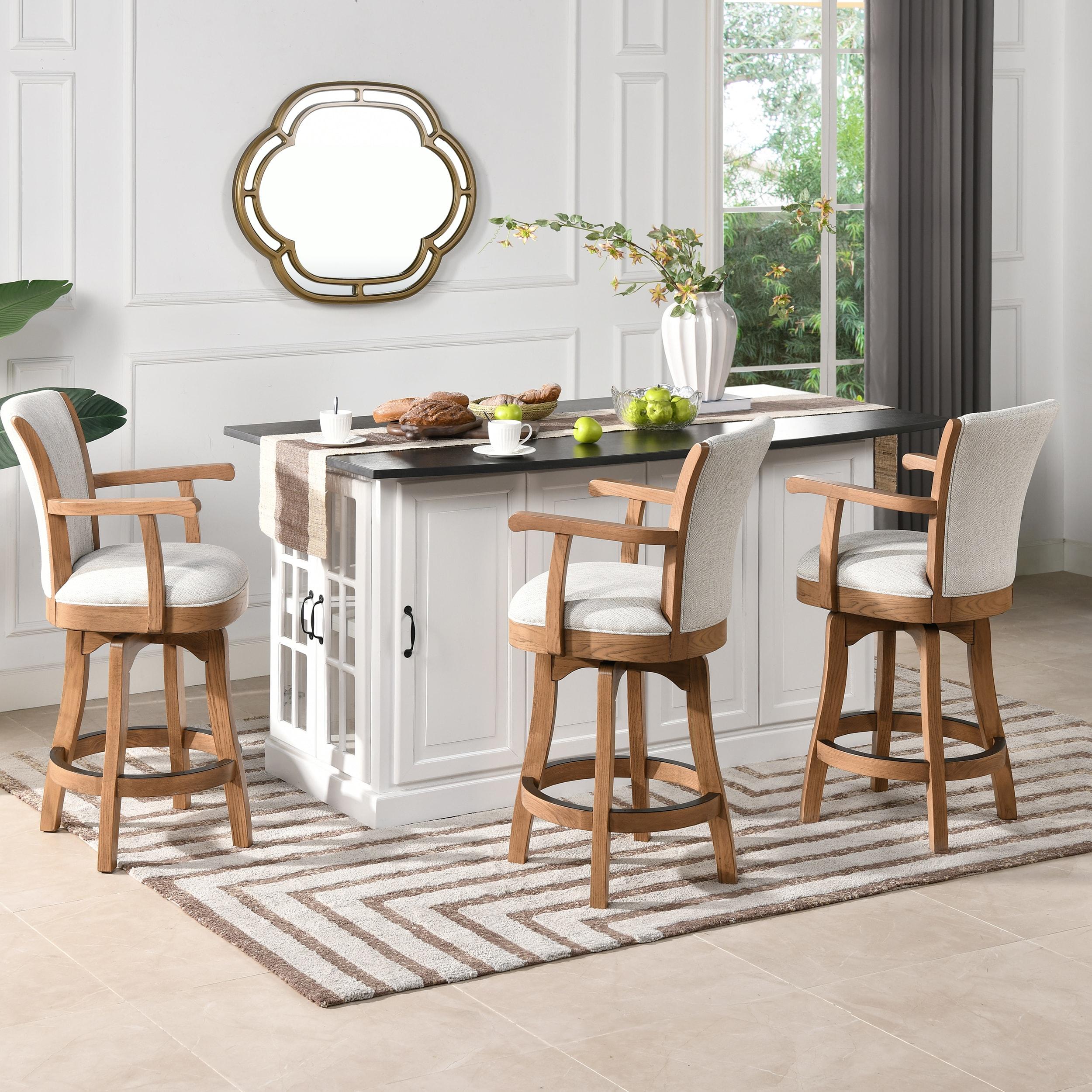 Williams 27 Swivel Counter Height Bar Stool White Pepper