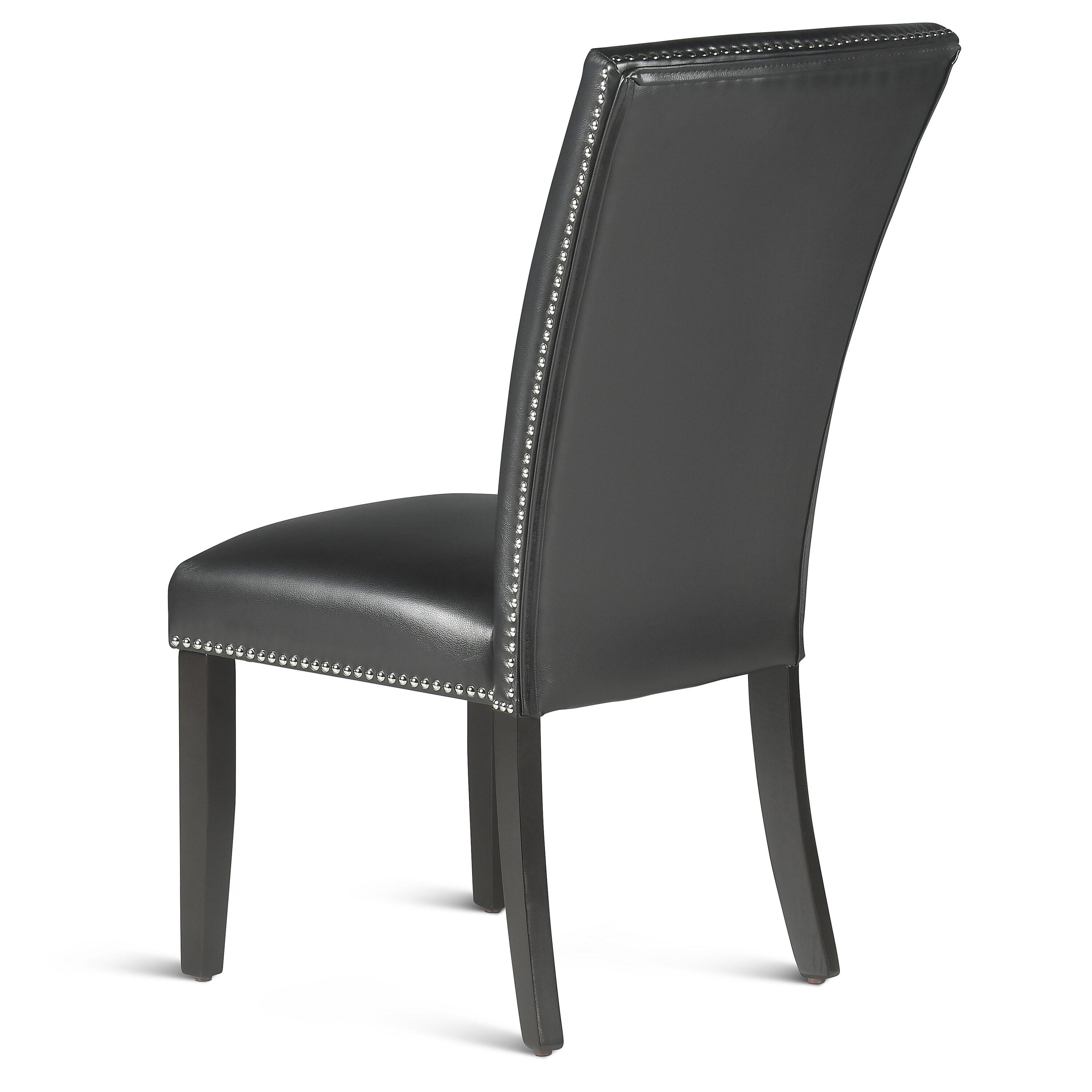 Bowery Hill Transitional Upholstery Side Chair in Black Finish (Set of 2)