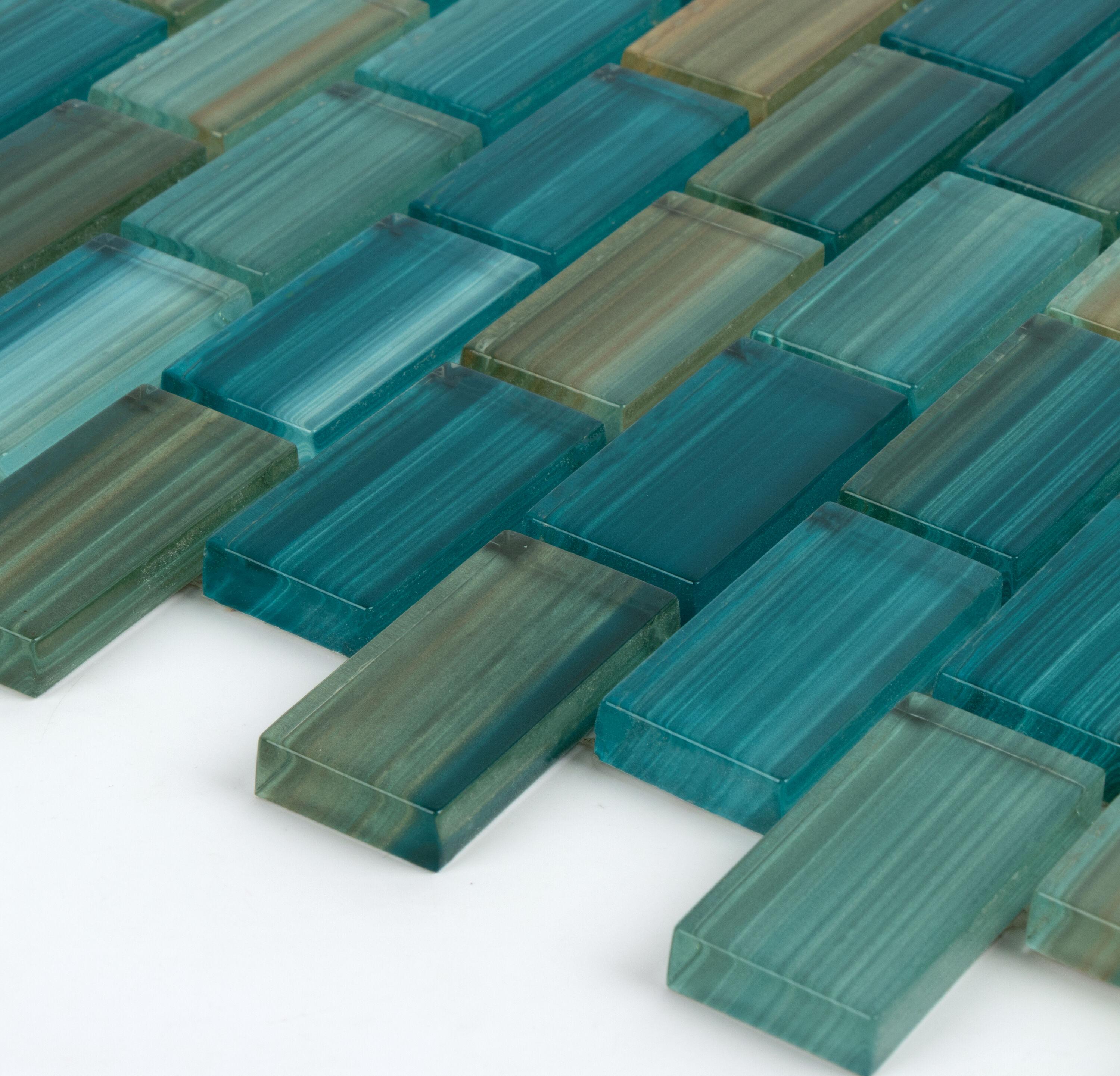 Swimming Pool Series 1" x 2" Straight Edge Glass Mosaic Tile
