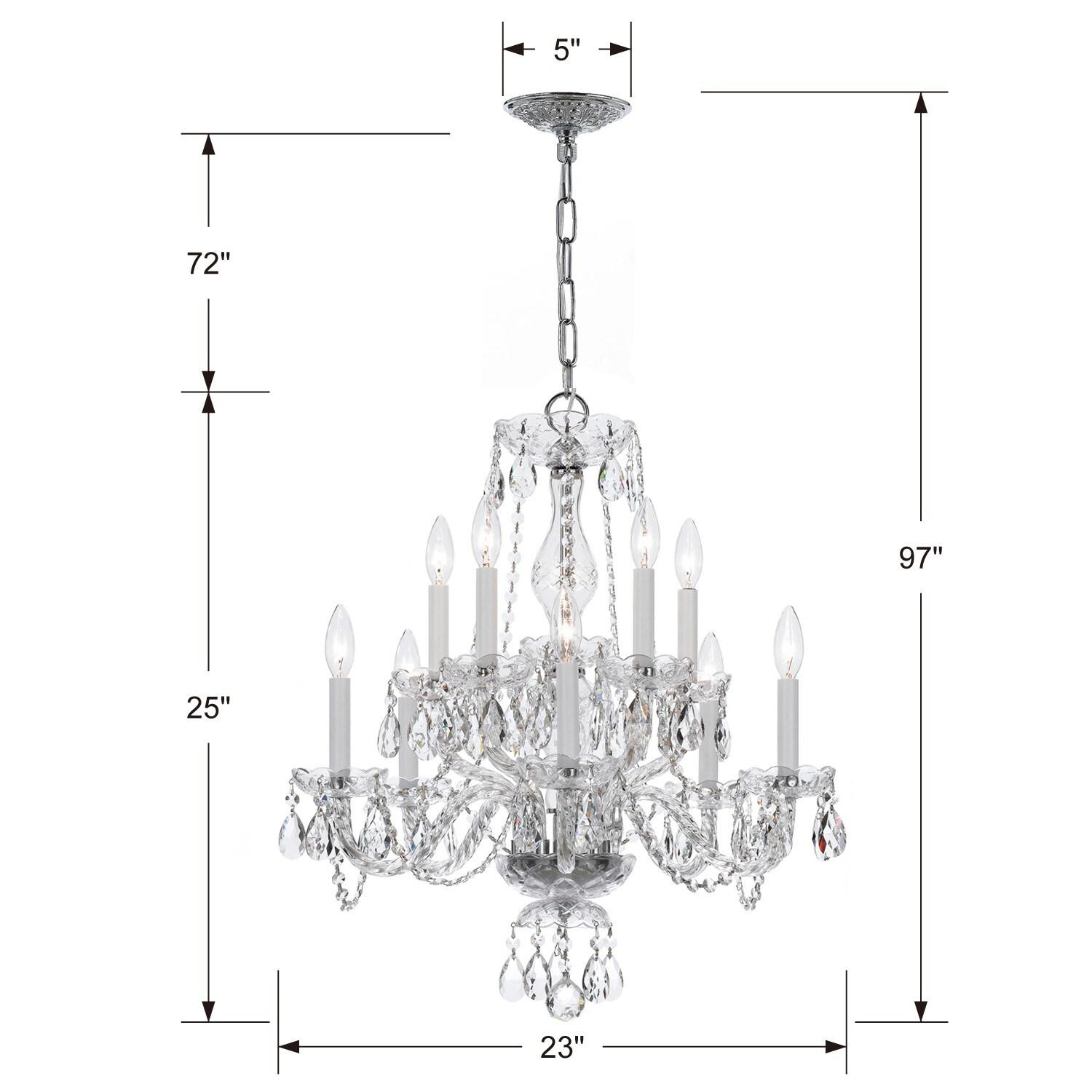 Crystorama Lighting Traditional Crystal 10 - Light Chandelier in  Polished Chrome