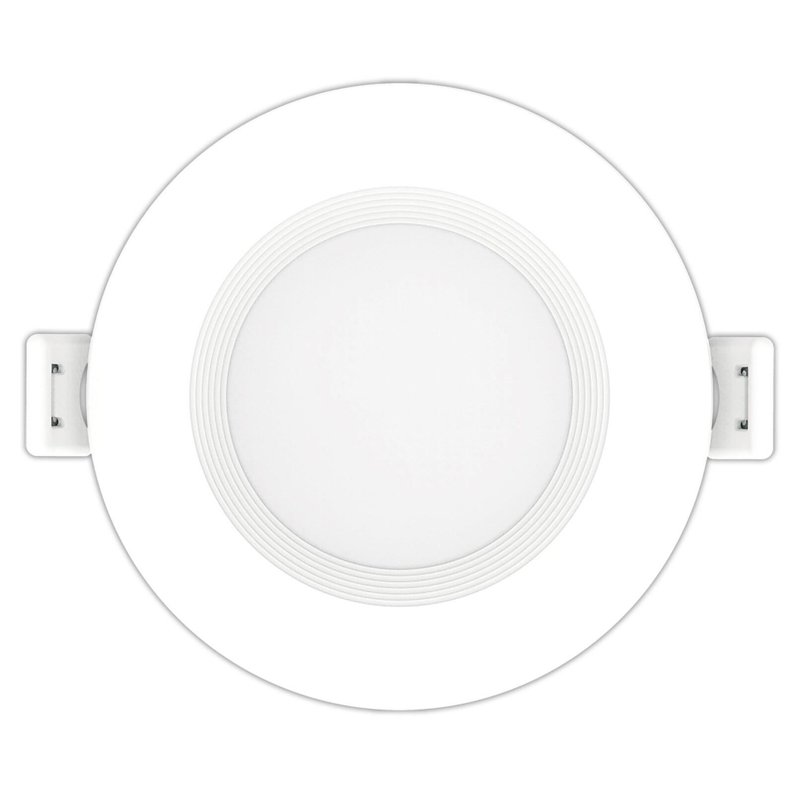 Luxrite 3 Inch Ultra Thin LED Recessed Light J-Box 6W 5 Color Options Dimmable 400 Lumens IC Rated Baffle