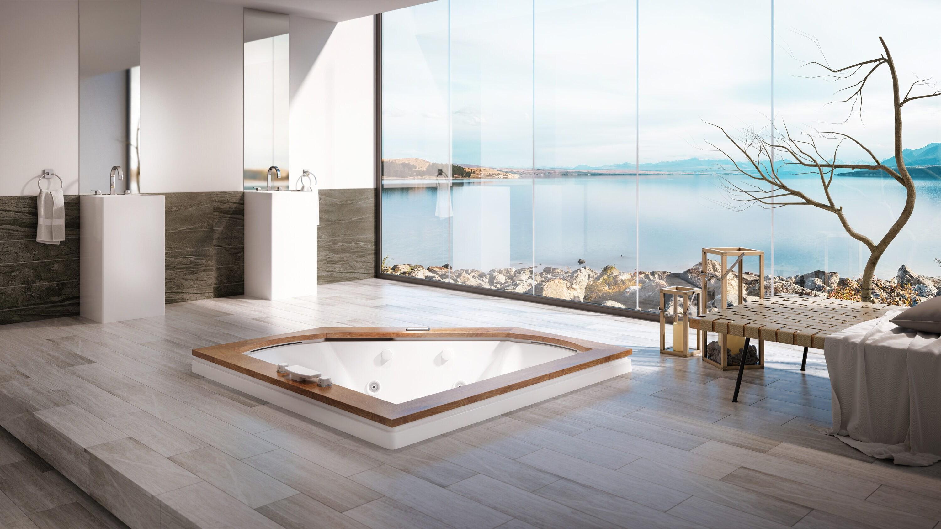 Fuzion® 65.75" Corner Acrylic Combination Bathtub