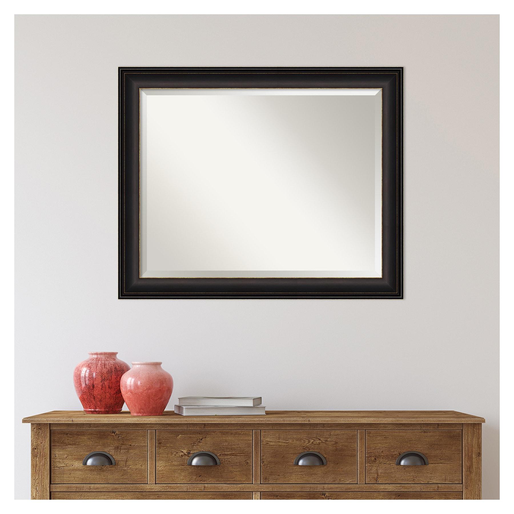 32" x 26" Trio Framed Wall Mirror Oil Rubbed Bronze - Amanti Art: Beveled, No Assembly Required