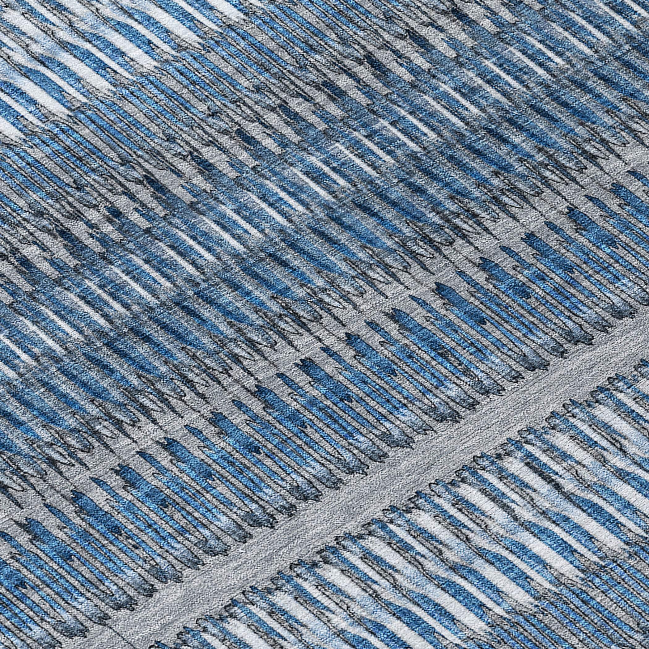 Addison Rugs Machine Washable Indoor/ Outdoor Chantille Moroccan Boho Rug Blue - 1'8" x 2'6"