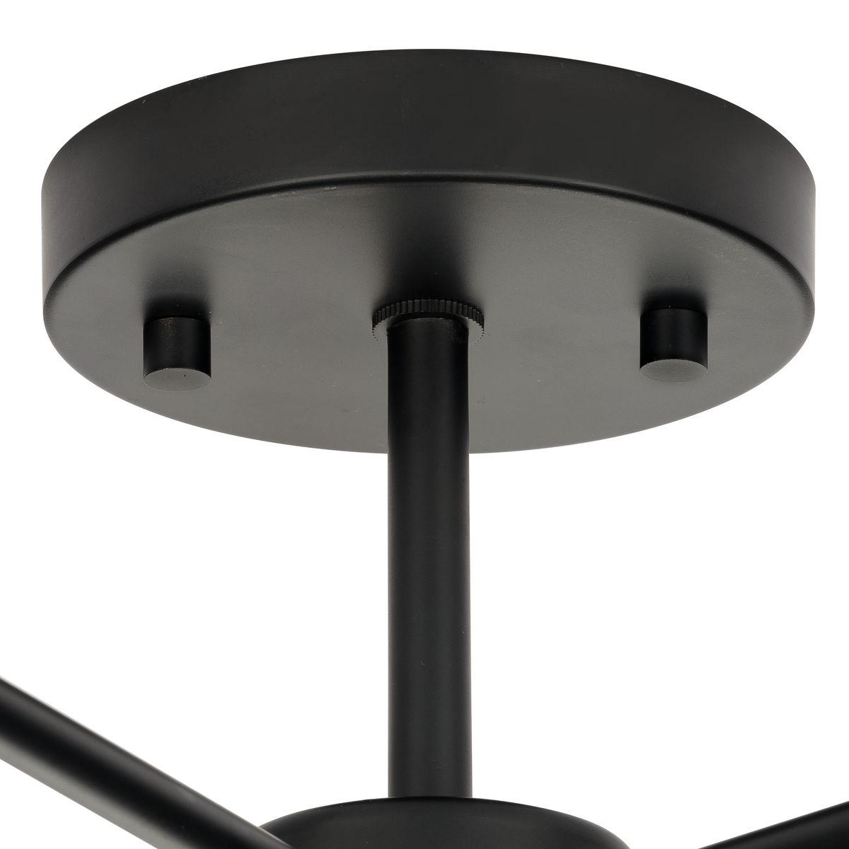 Progress Lighting, Delayne Collection, 5-Light Semi-Flush Mount, Matte Black, No Shade