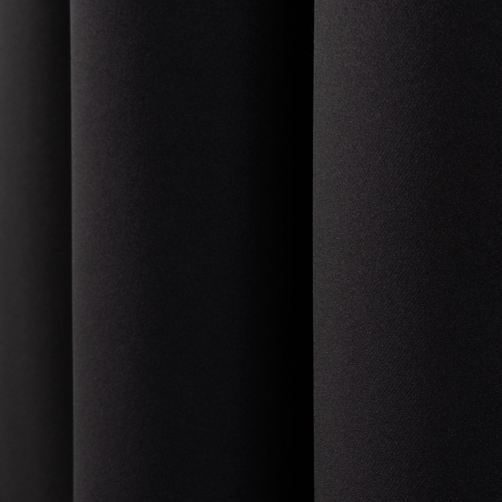 Quality Home Wide Basic Bronze Grommet Blackout Curtain - Black - 80"W X 96"L (Single Panel)