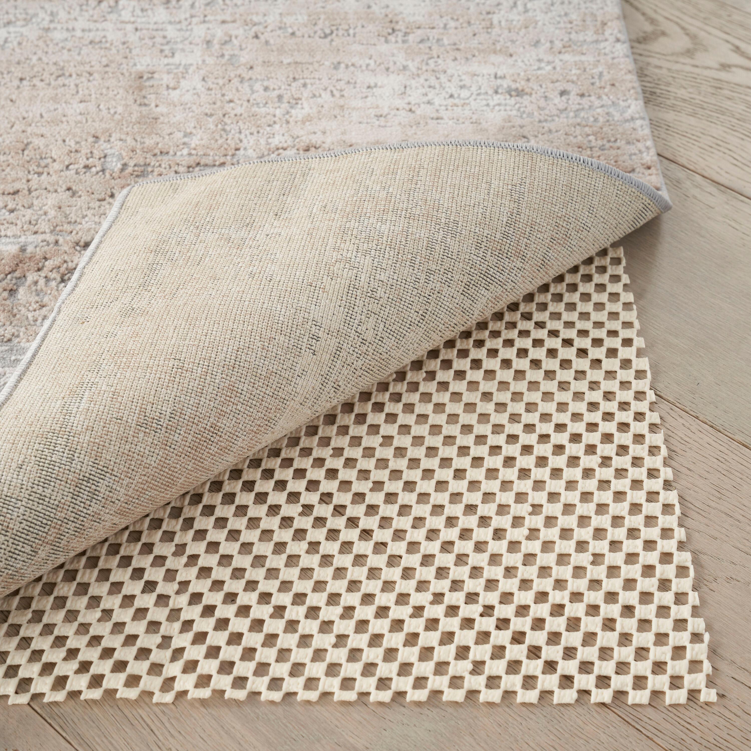Grid-Loc Ivory 4'8" x 7'6" Non-Slip Rug Pag
