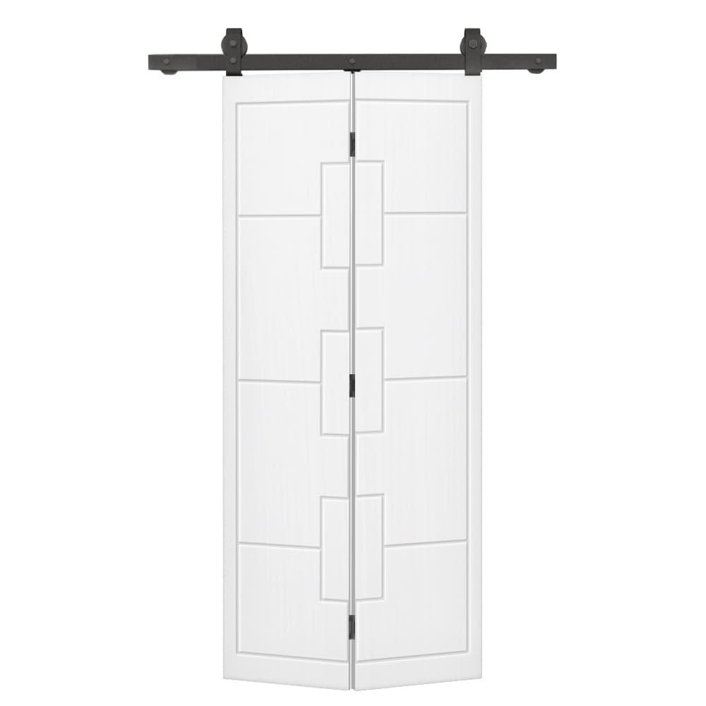 Calhome Modern Bi-Fold Barn Door with Sliding Hardware Kit