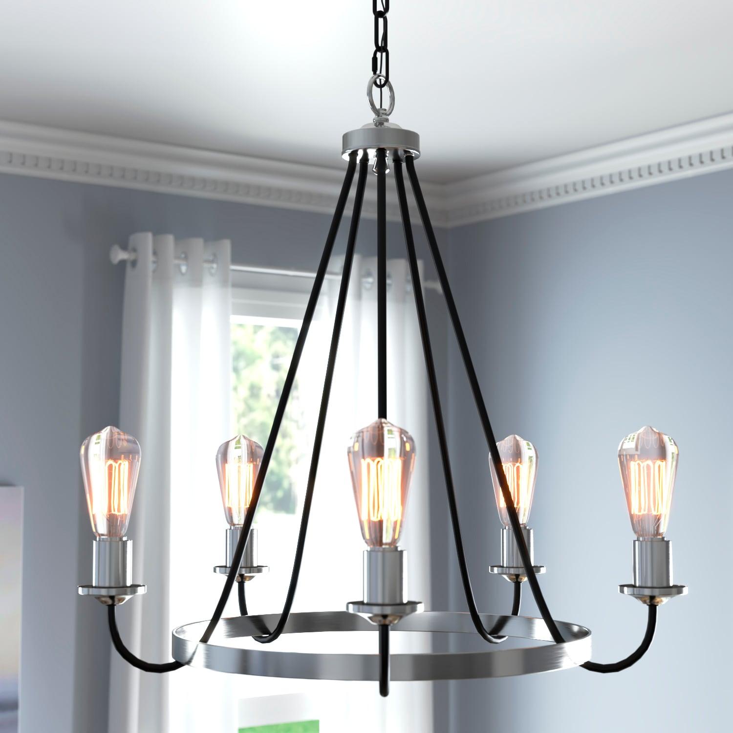 Craftmade Lighting Randolph 5 - Light Chandelier in  Flat Black/Brushed Polished Nickel