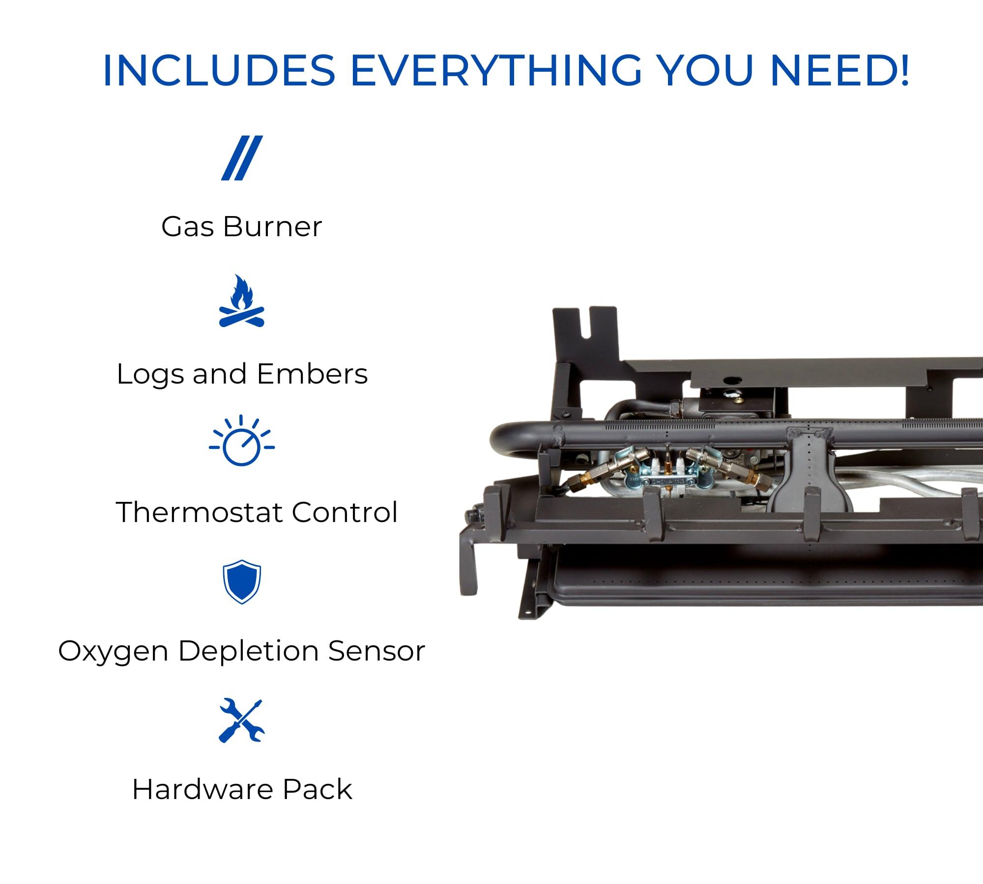 Duluth Forge Duluth Forge Vent less Dual Fuel Gas Log Set, Stacked Oak, T-Stat Control