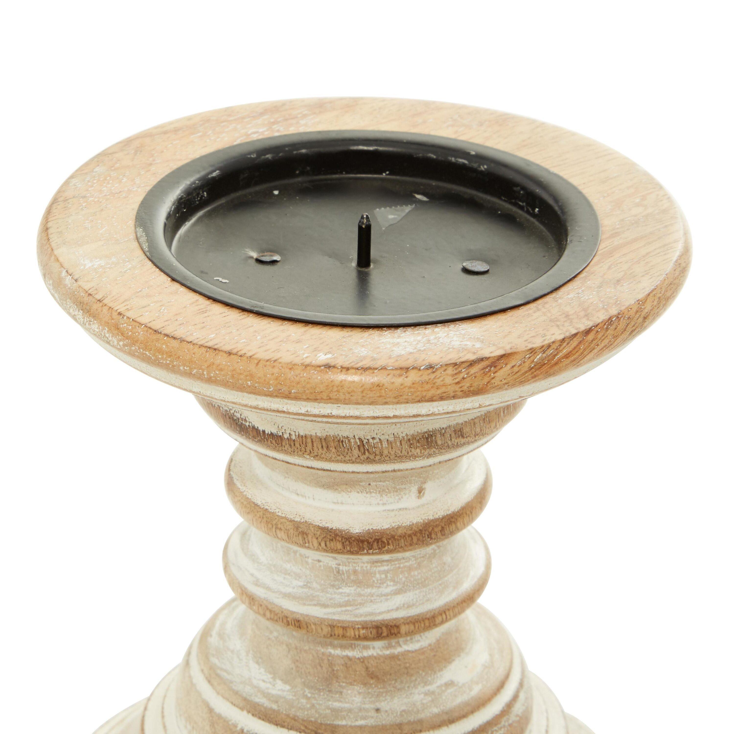 Candle Stands - Wood Candle Holder Pair