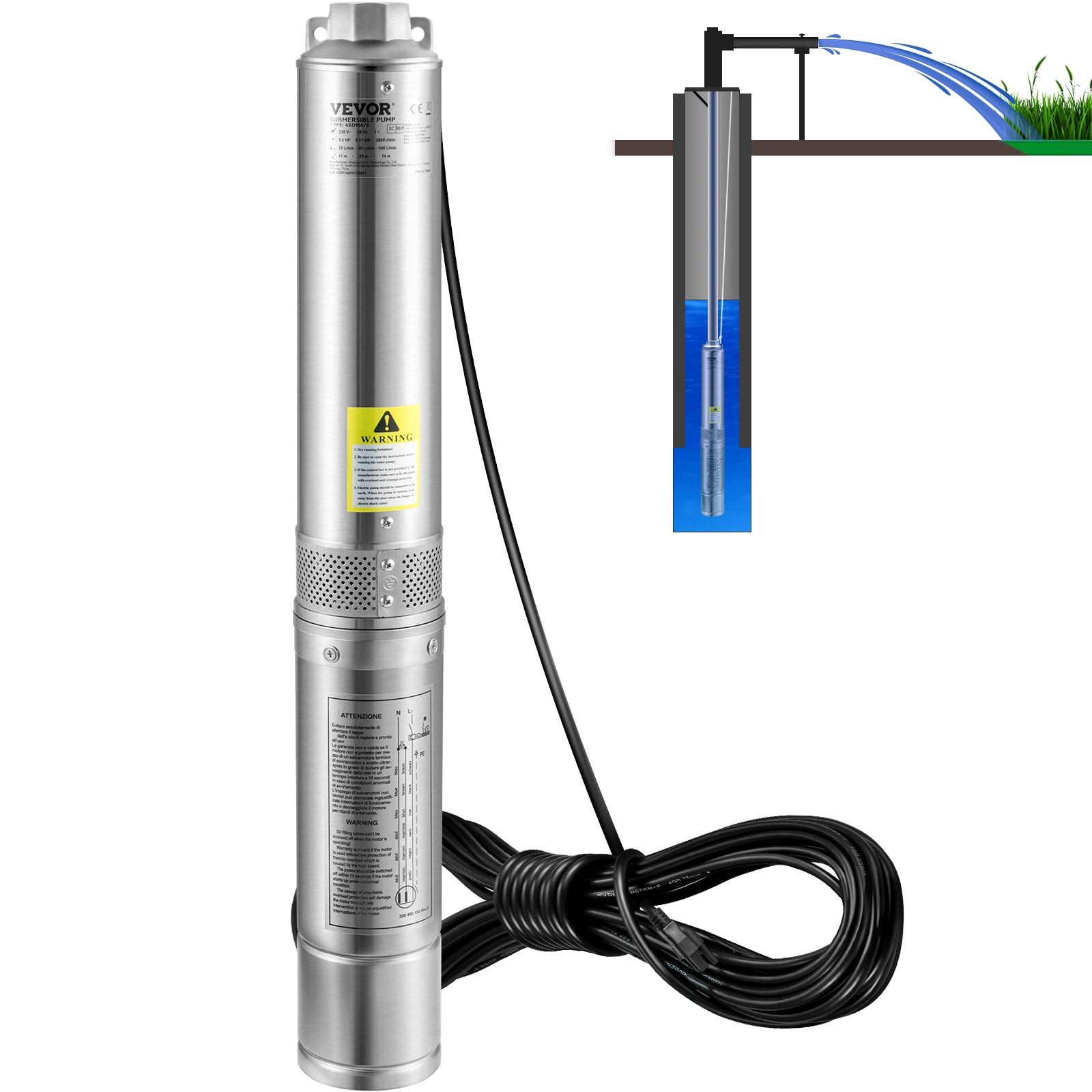 Deep Well Submersible Pump, 1HP 115V/60Hz