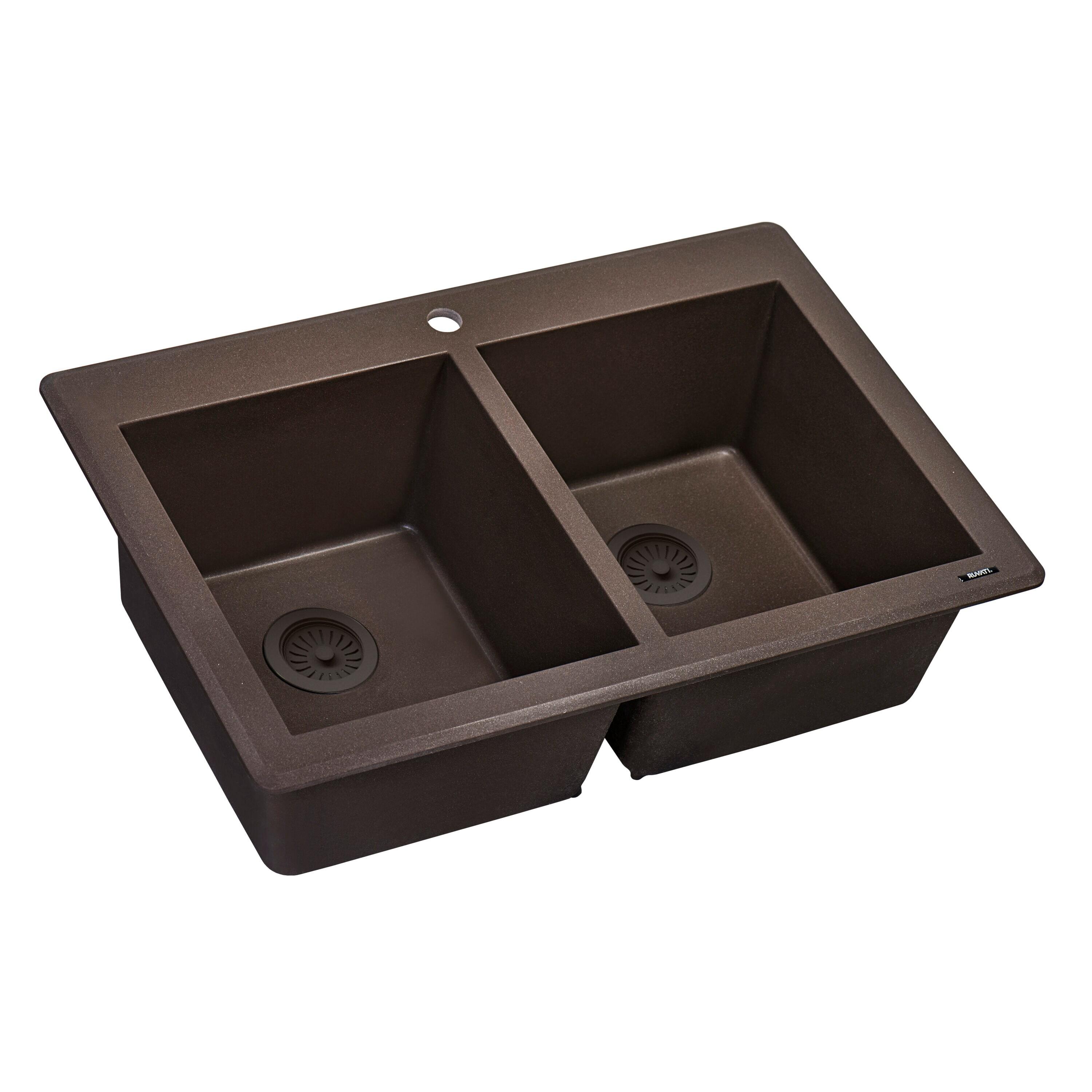 Ruvati 33 x 22 inch epiGranite Top-Mount Granite Composite Kitchen Sink