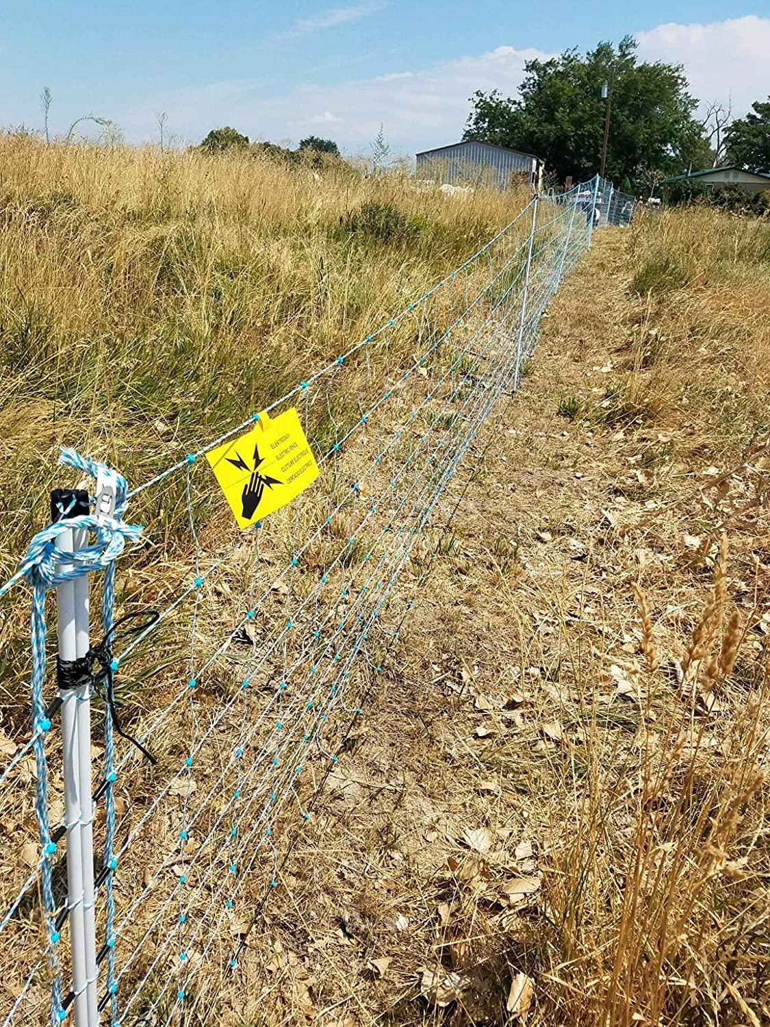 Starkline 35" x 164' Blue Electric Fence Netting with Stainless Steel Conductors