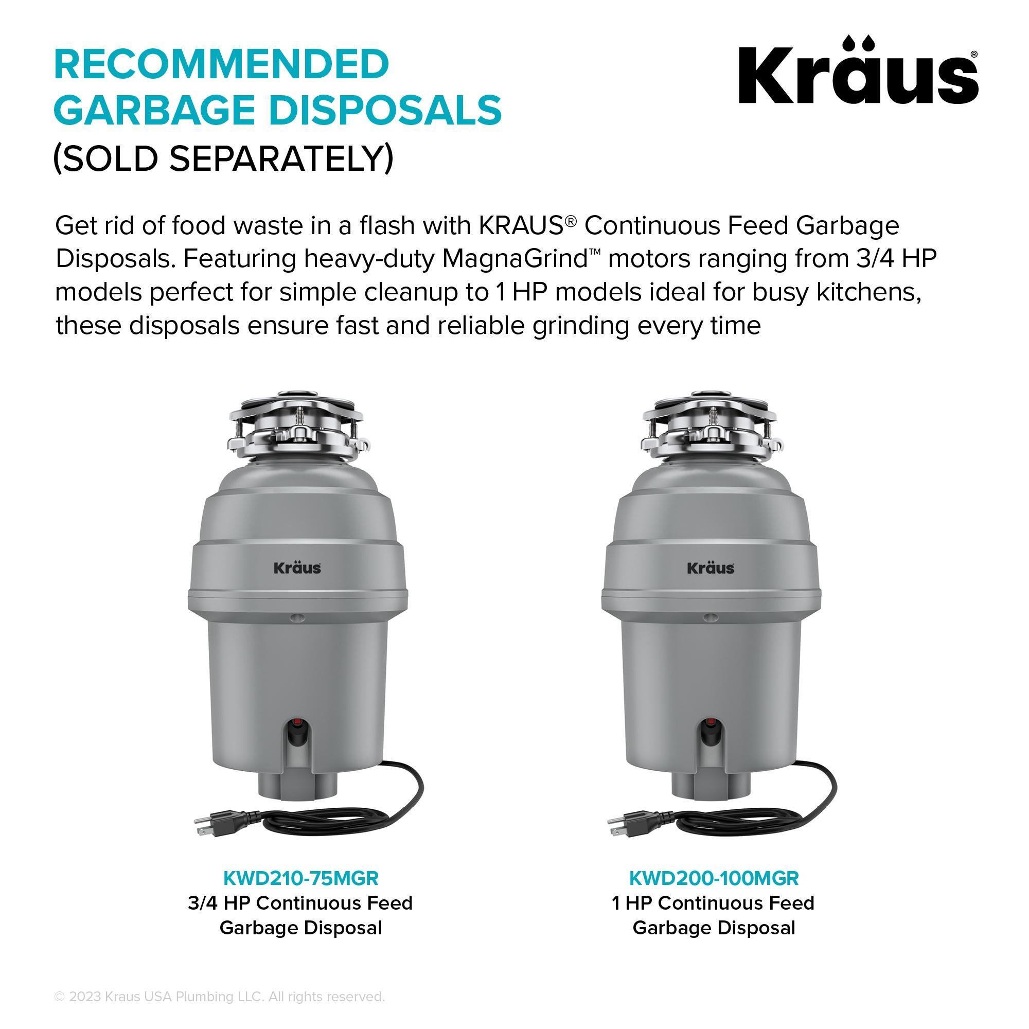 Kraus KRAUS Garbage Disposal Air Switch Kit with Push Button, AC Adapter, Power Cord, and Air Tube Included