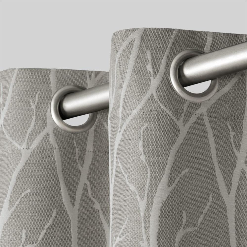 Set of 2 (63"x52") Forest Hill Woven Blackout Grommet Top Window Curtain Panel Gray - Exclusive Home: Thermal Insulated