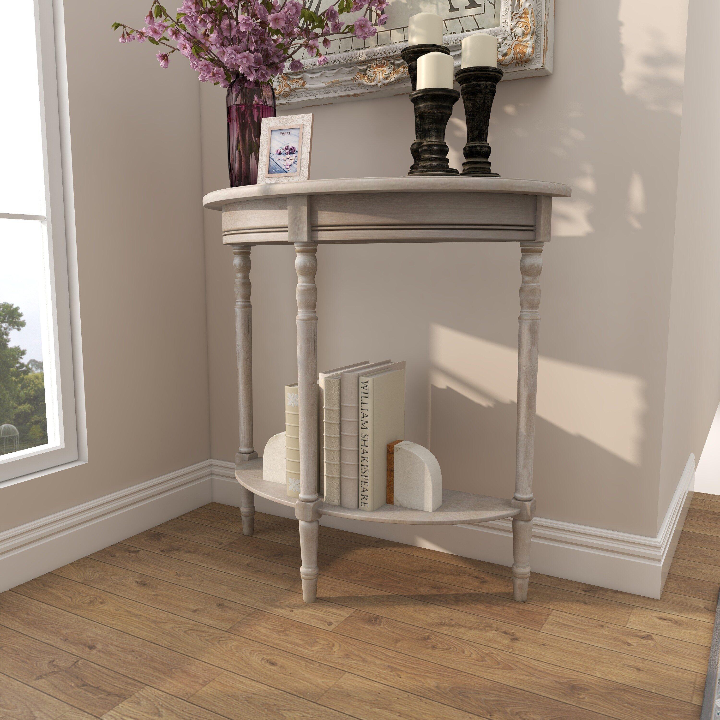 Ophelia & Co. Mcbroom Wood Half Moon 1 Shelf Console Table