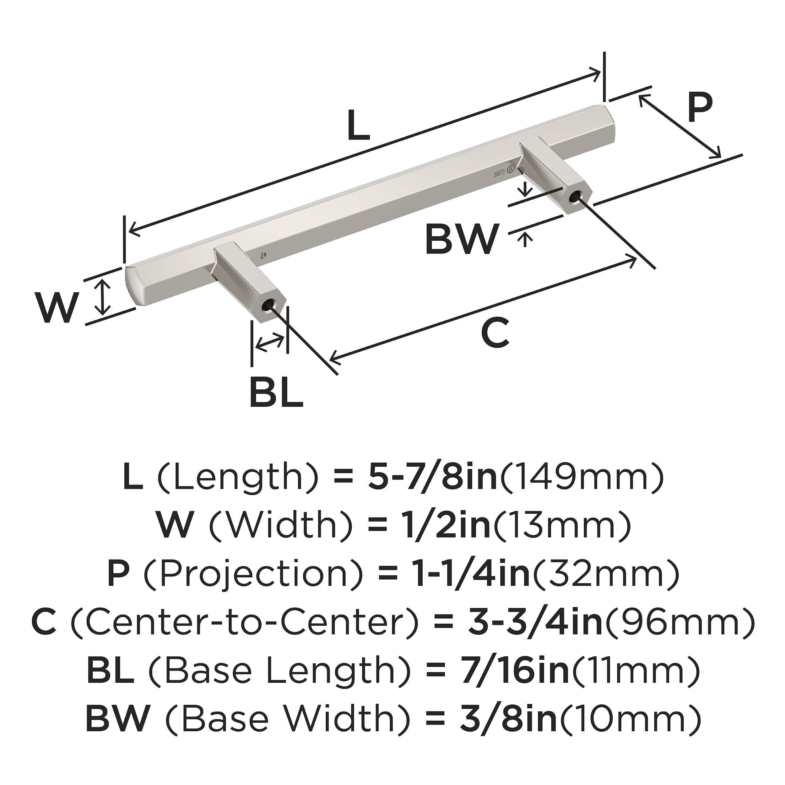 Caliber 3-3/4 inch (96mm) Center-to-Center