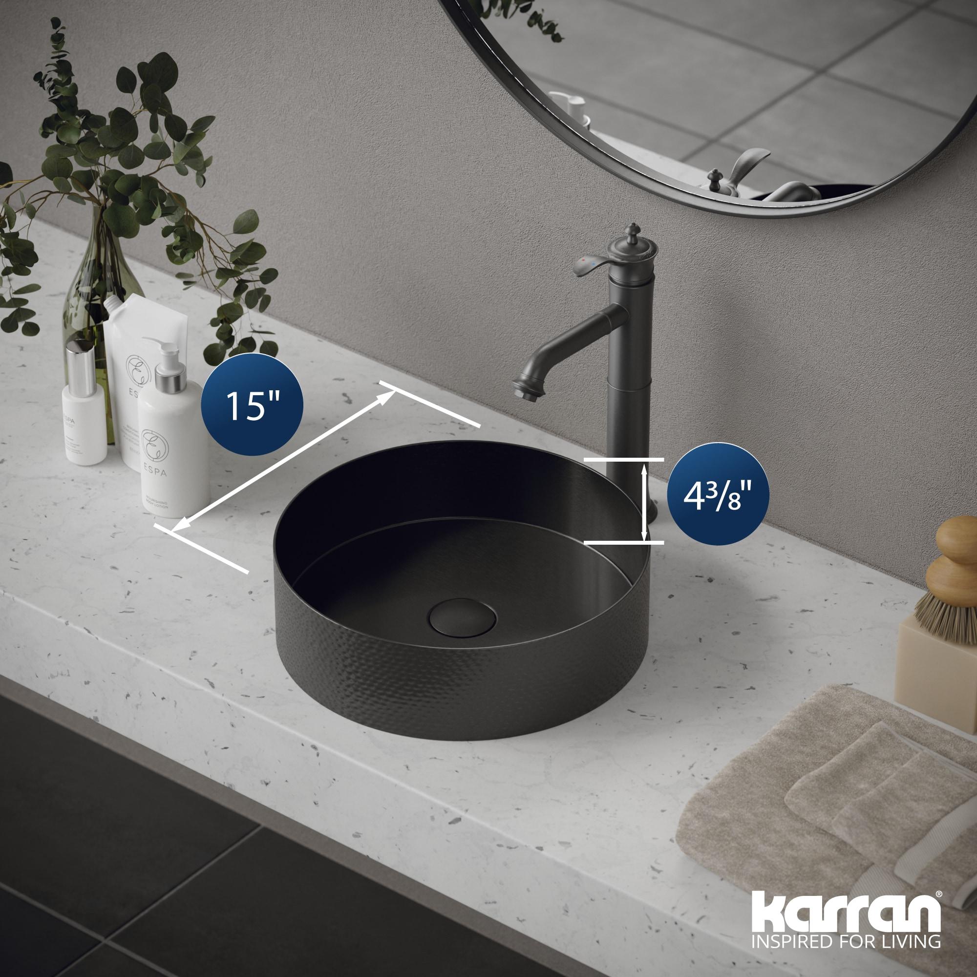 Karran Cinox 15'' Stainless Steel Circular Bathroom Sink