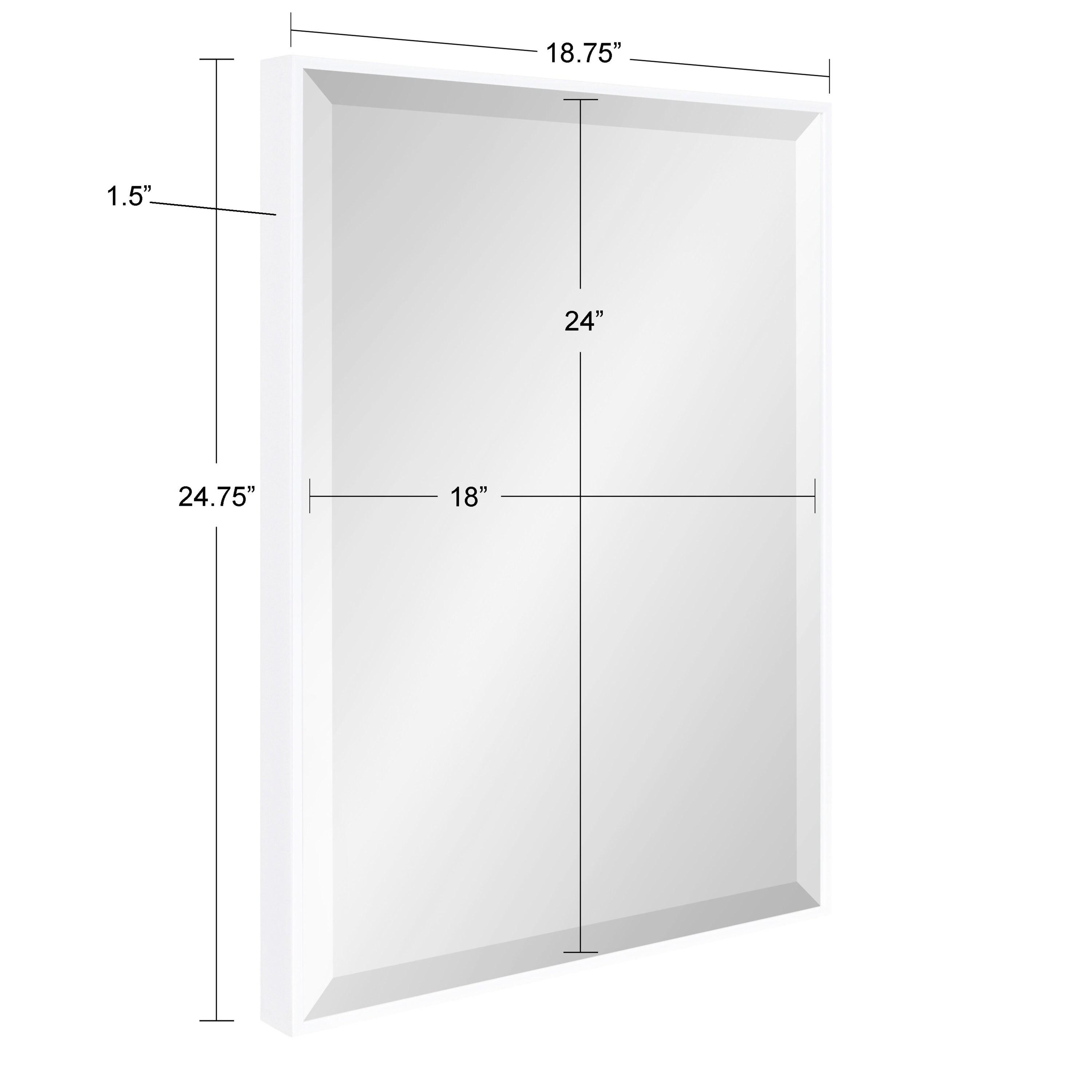 18.7" x 24.7" Rhodes Rectangle Wall Mirror White - Kate & Laurel All Things Decor: Beveled, Plastic Frame, No Assembly