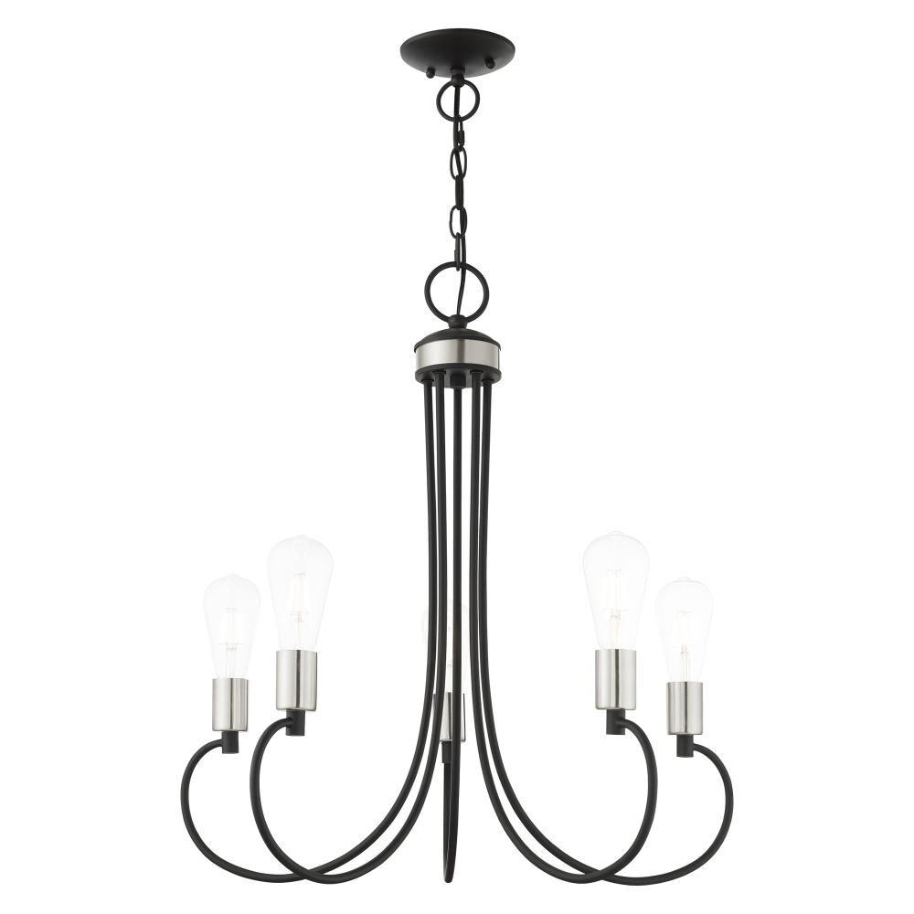 Livex Lighting Bari 5 - Light Chandelier in  Black