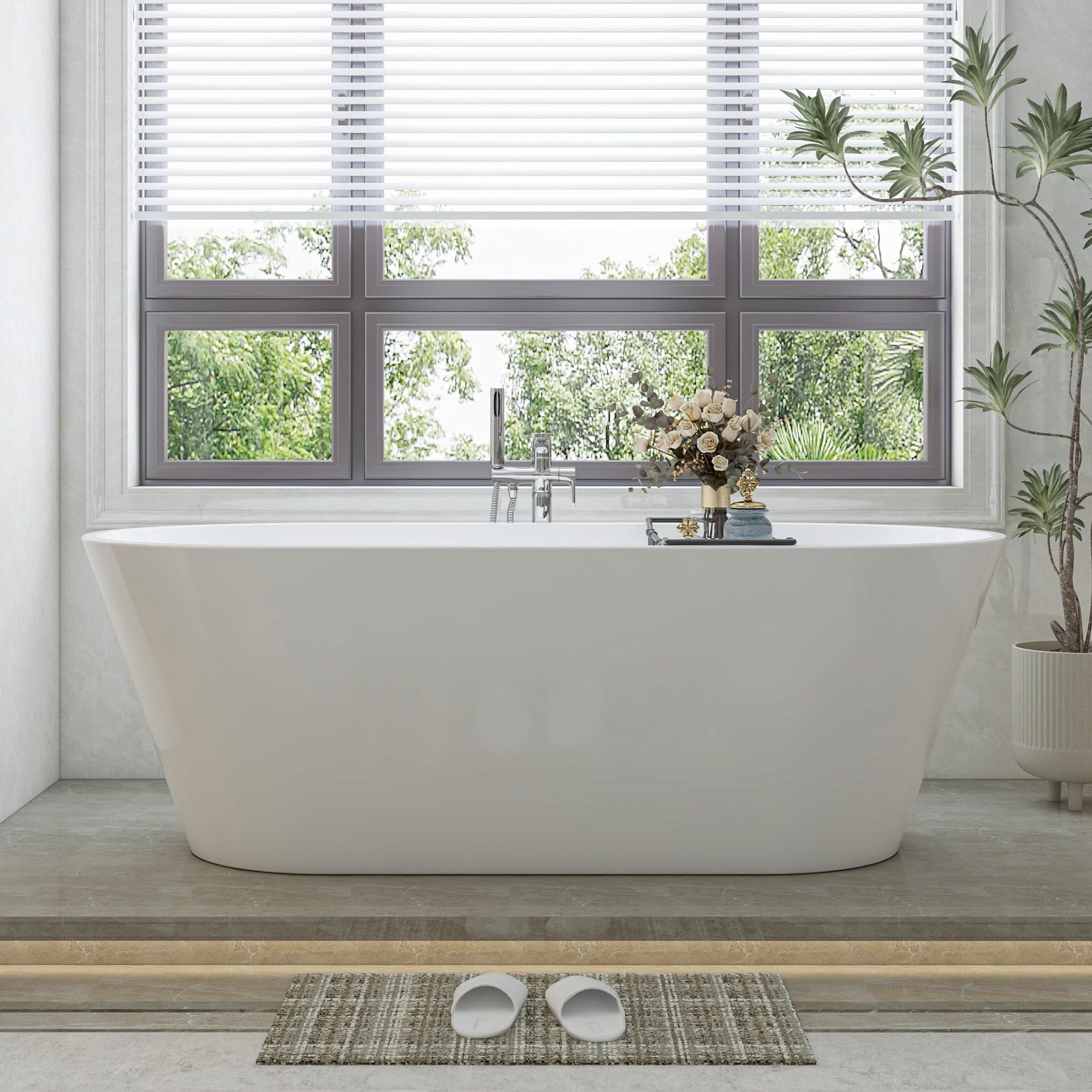 67'' x 32'' Freestanding Soaking Acrylic Bathtub