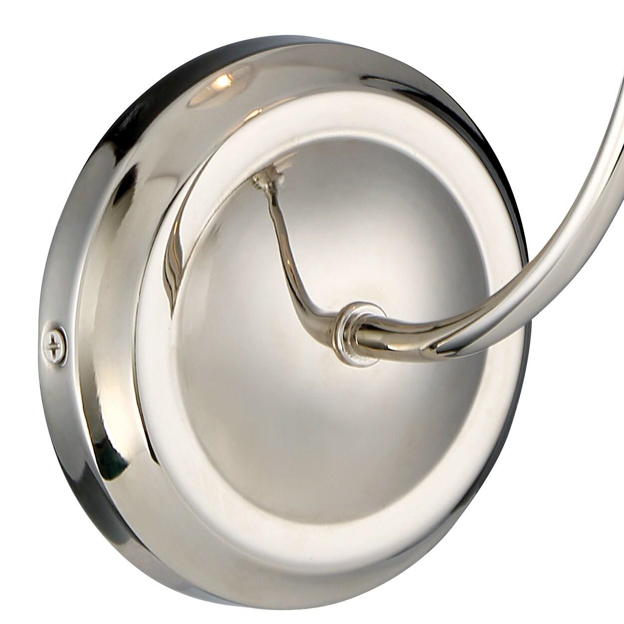 Sylvan Polished Nickel Dimmable Sconce with White Silk Shade