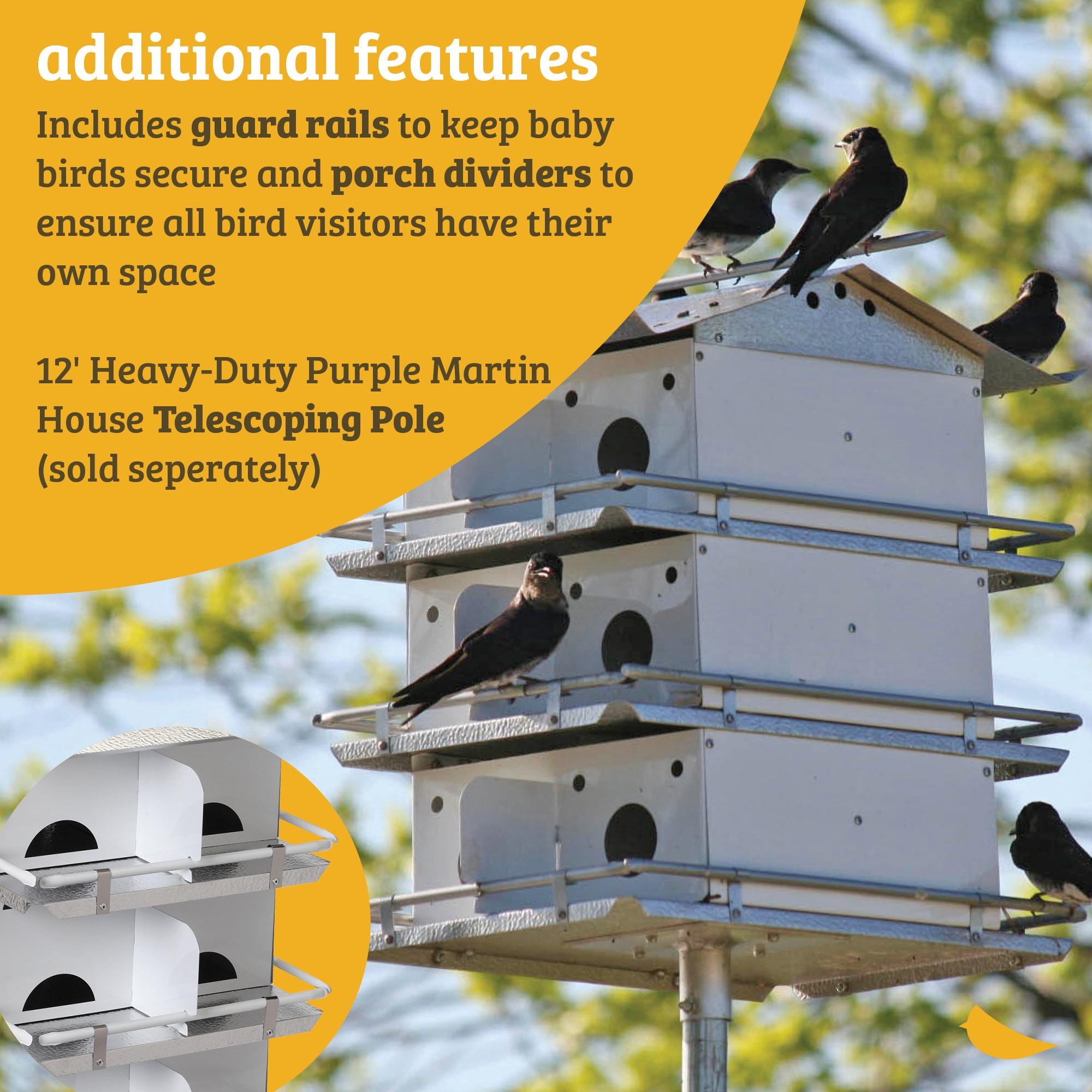 Purple Martin House with Starling Resistant Entrance Holes 4 Floor 16 Room Unassembled