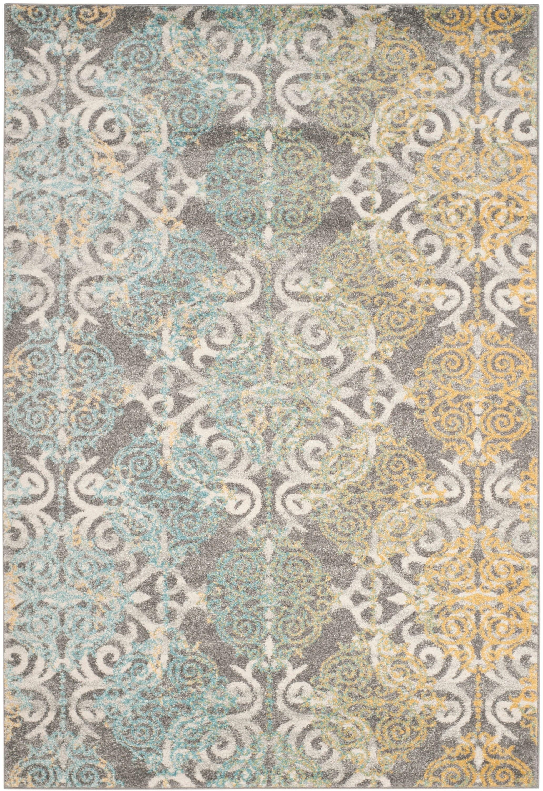 Evoke EVK230 Power Loomed Area Rug - Grey/Ivory - 5'3"x7'6" - Safavieh.