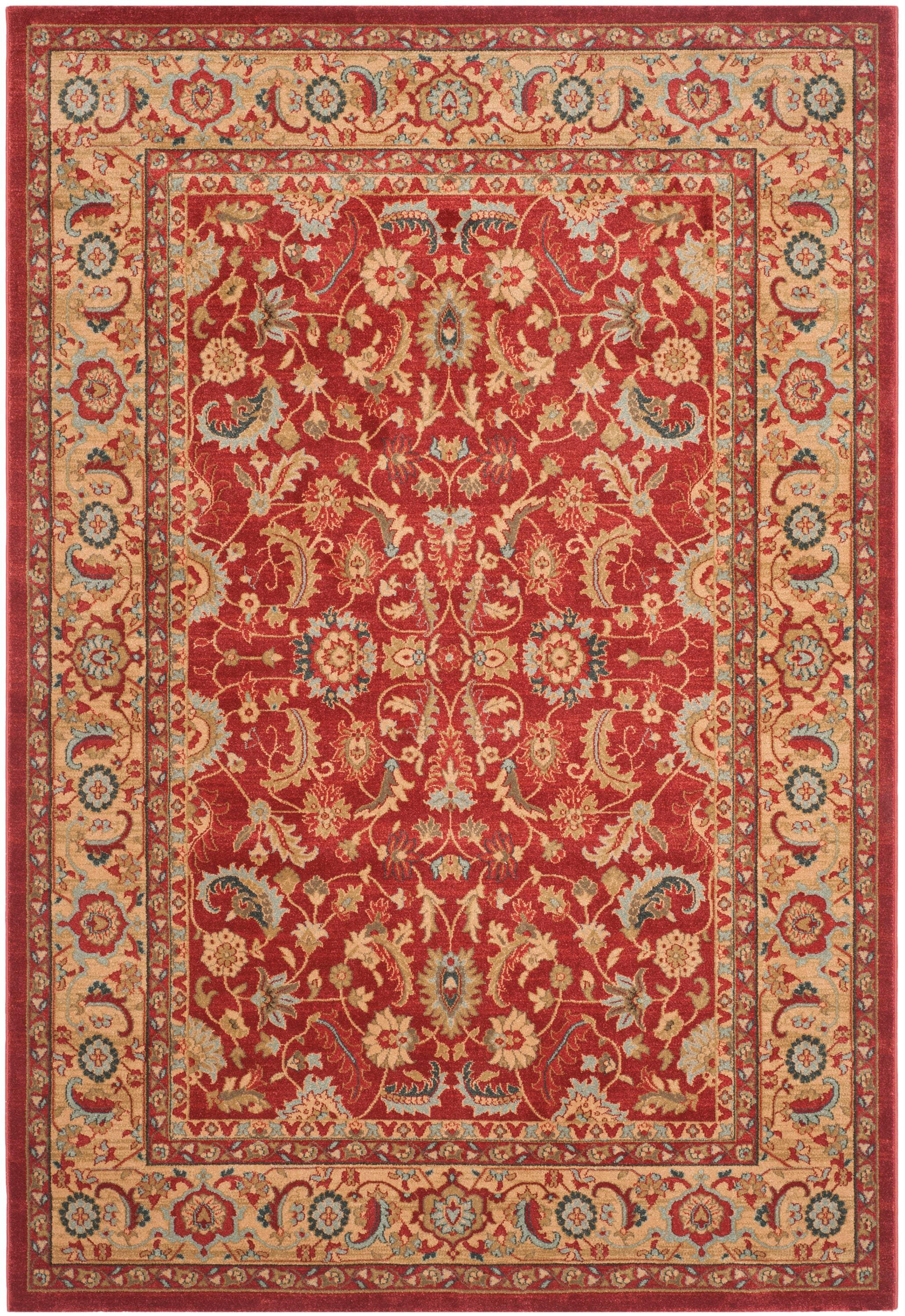 Mahal MAH699 Power Loomed Indoor Area Rug - Red/Natural - 6'7"x9'2" - Safavieh.