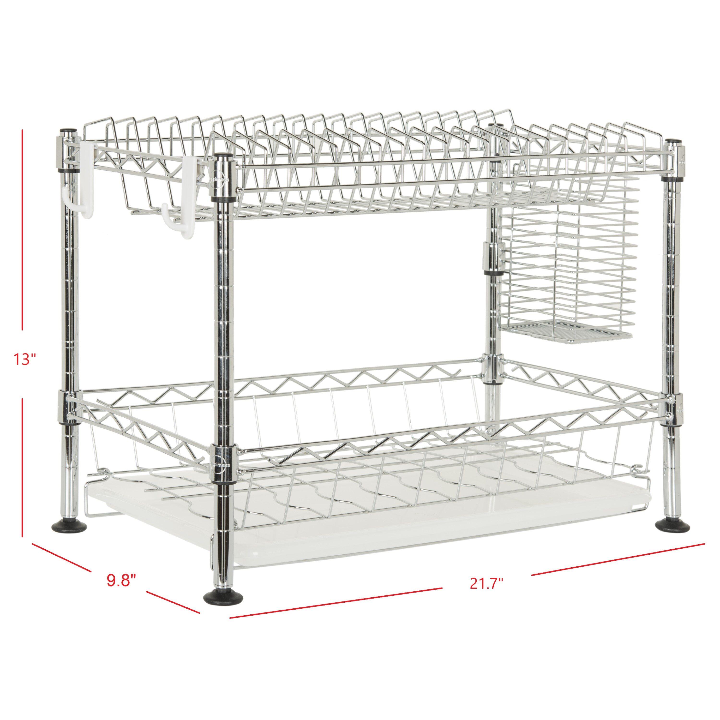 happimess Brooklyn 24" Adjustable Dish Rack, Chrome