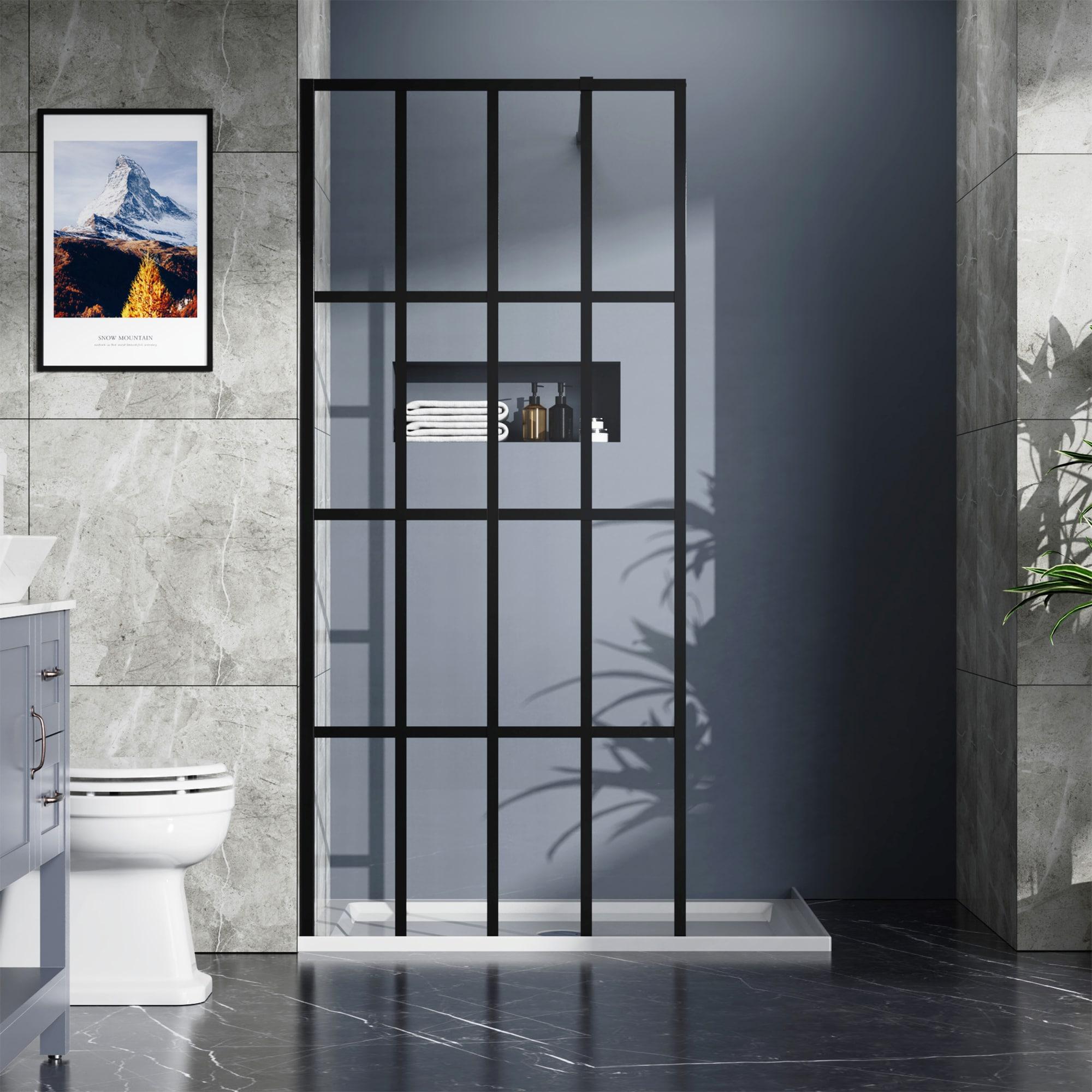 LIYU Goodyo 34" X 72" Shower Door Walk-in Black Finish LIYU-XX-W122346711