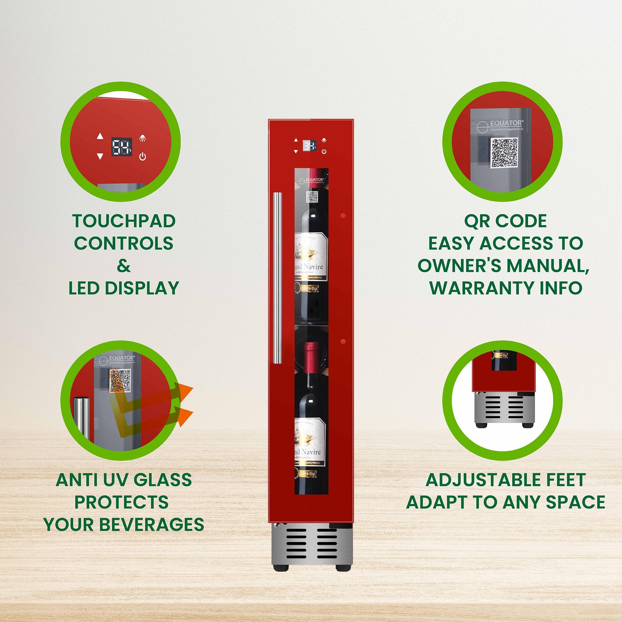 9 bottle Built-in/Freestanding Wine Ref with 7 color LED Lights