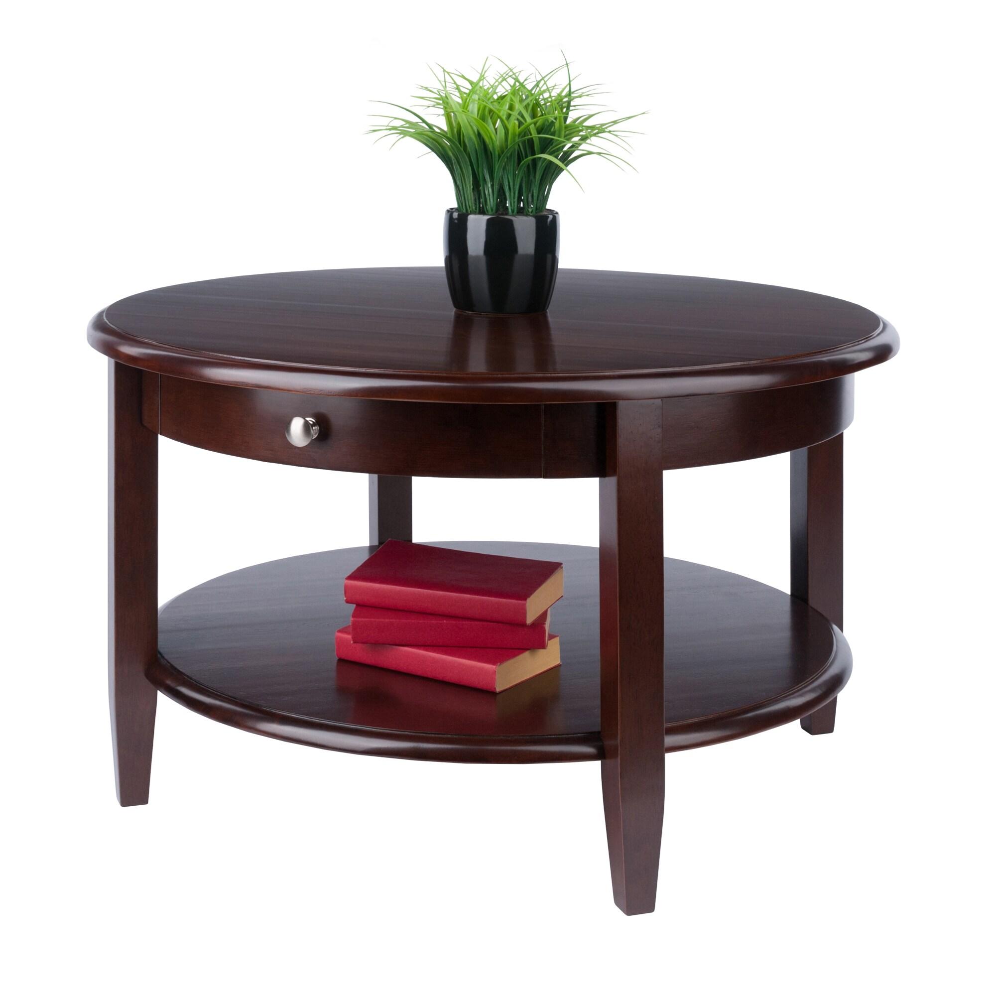 Winsome Wood Concord Round Coffee Table, Walnut Finish