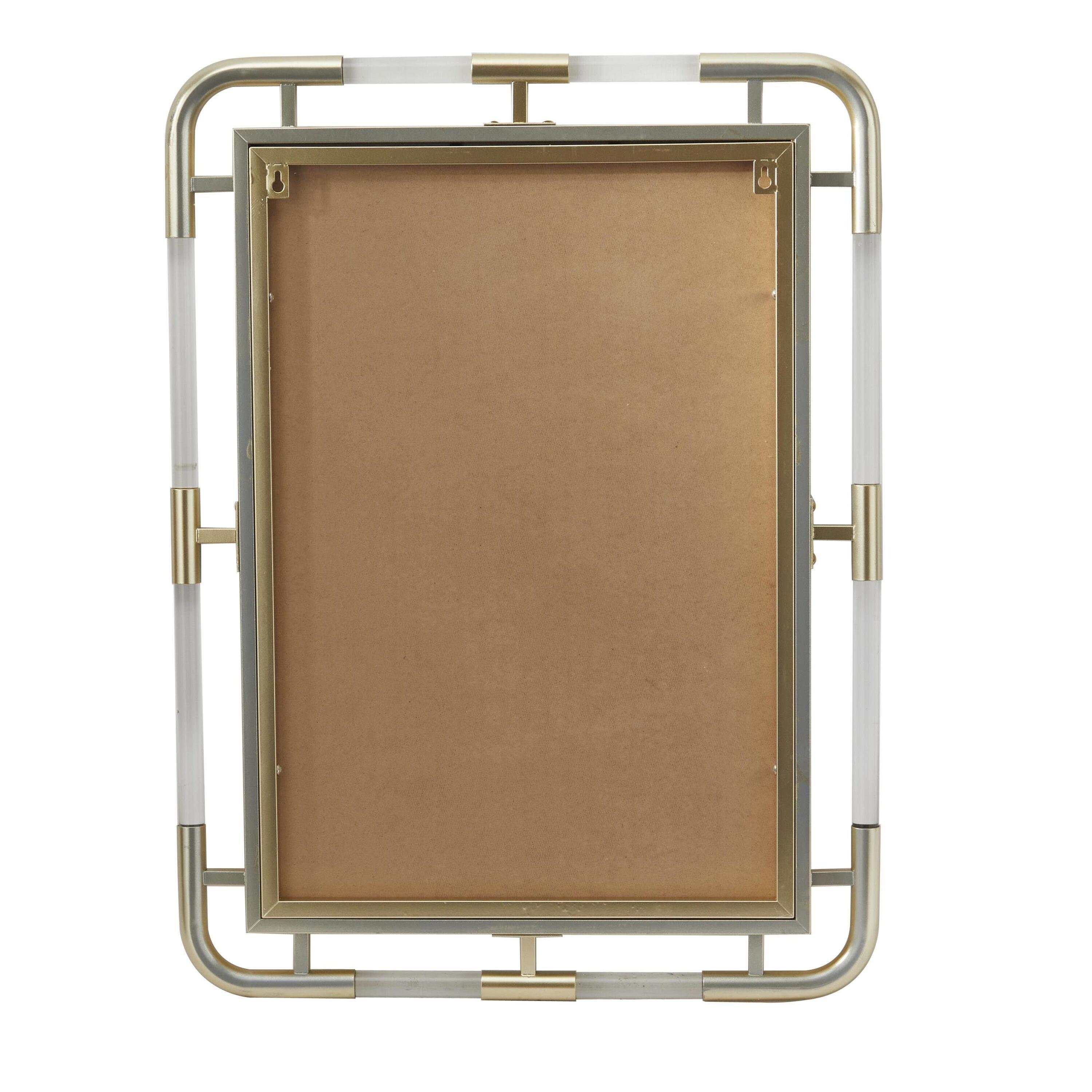 CosmoLiving by Cosmopolitan 24" x 32" Gold Wall Mirror with Acrylic Details