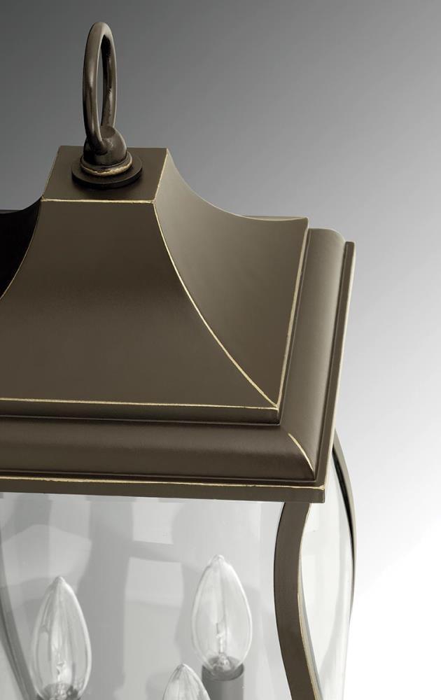 Progress Lighting Township 3-Light Outdoor Wall Lantern, Oil Rubbed Bronze, Clear Beveled Glass