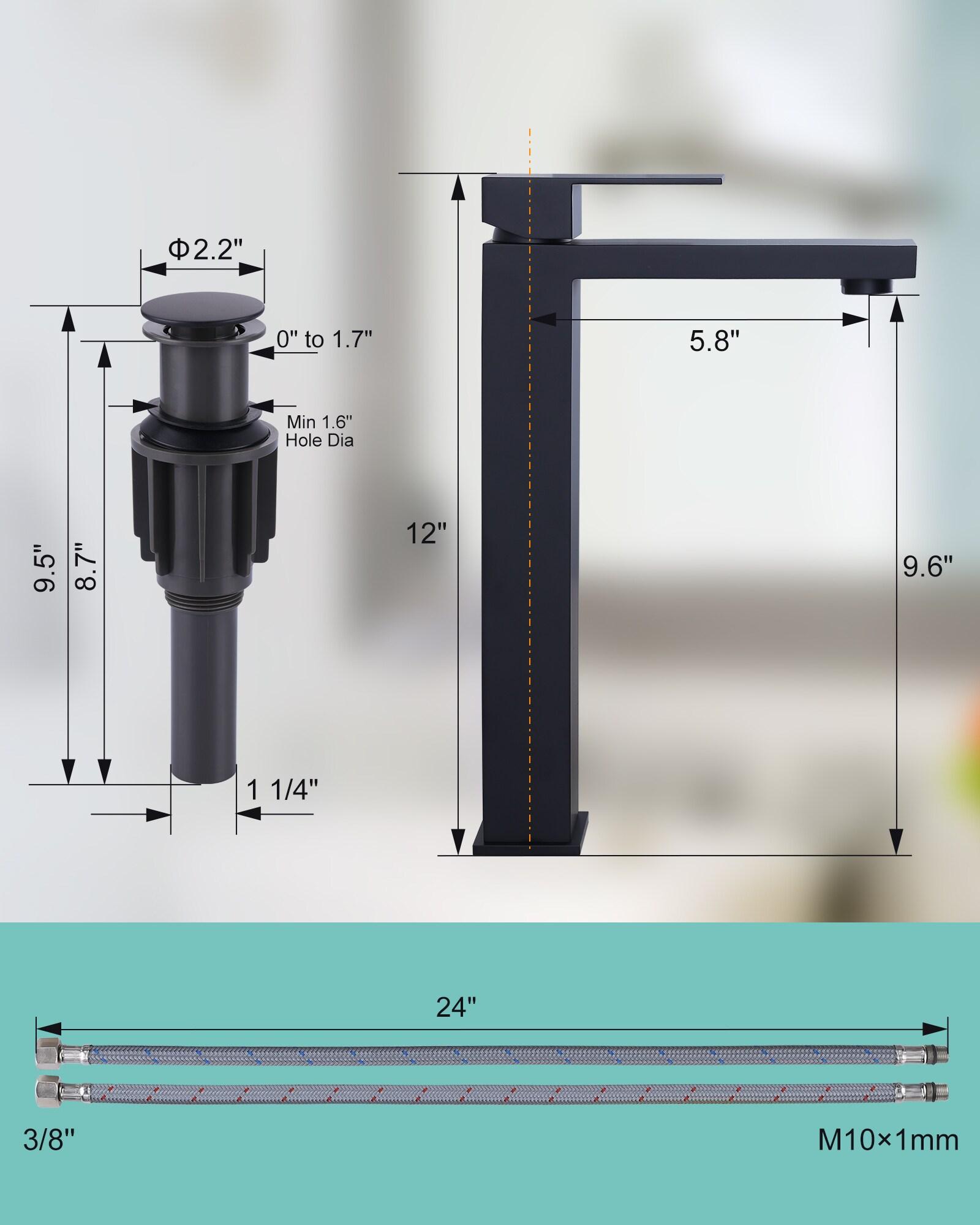 High Arc Single Handle Single Hole Bathroom Faucet With Drain Kit
