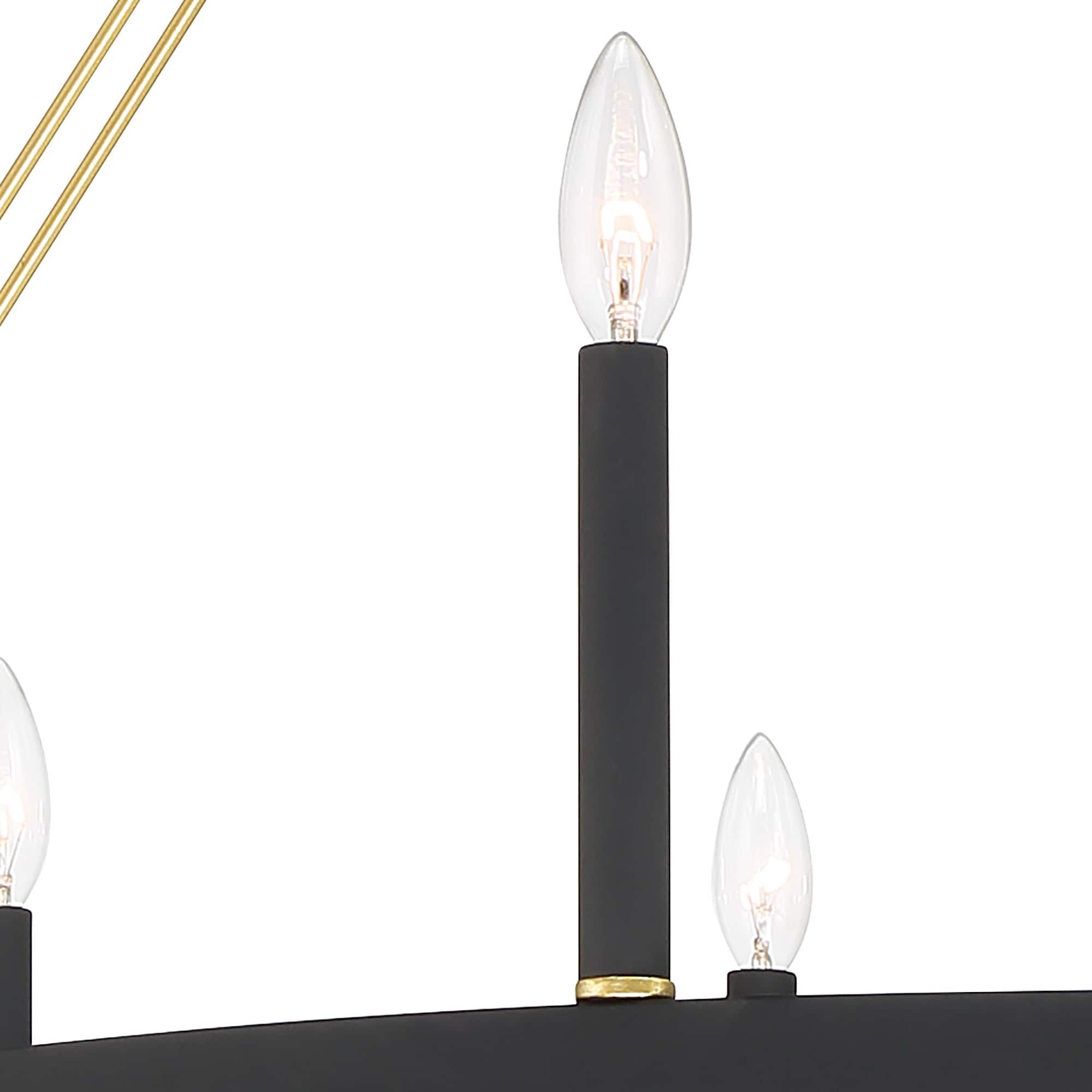 ACROMA  12-light 40In Modern Farmhouse Wagon Wheel Chandelier Black/ Gold Candle Lighting - 40'' D