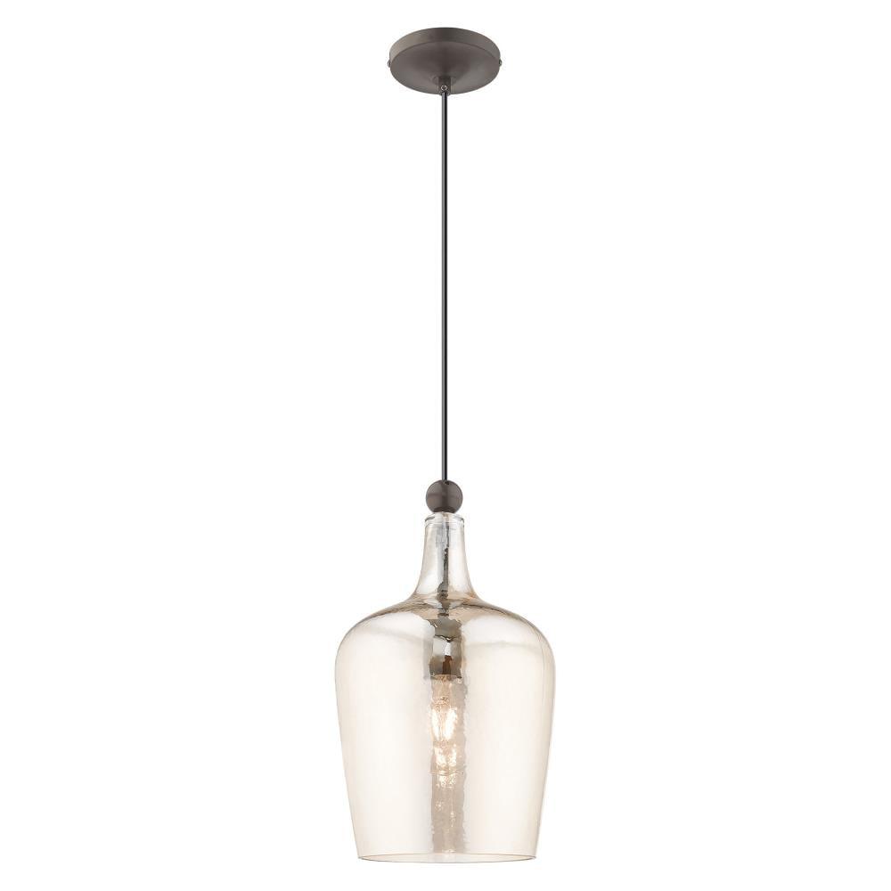 Livex Lighting Art Glass 1 - Light Pendant in  English Bronze