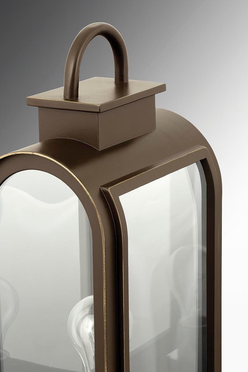 Progress Lighting Refuge 1-Light Medium Wall Lantern, Oil Rubbed Bronze, Clear Glass, Umber Reflector Panel