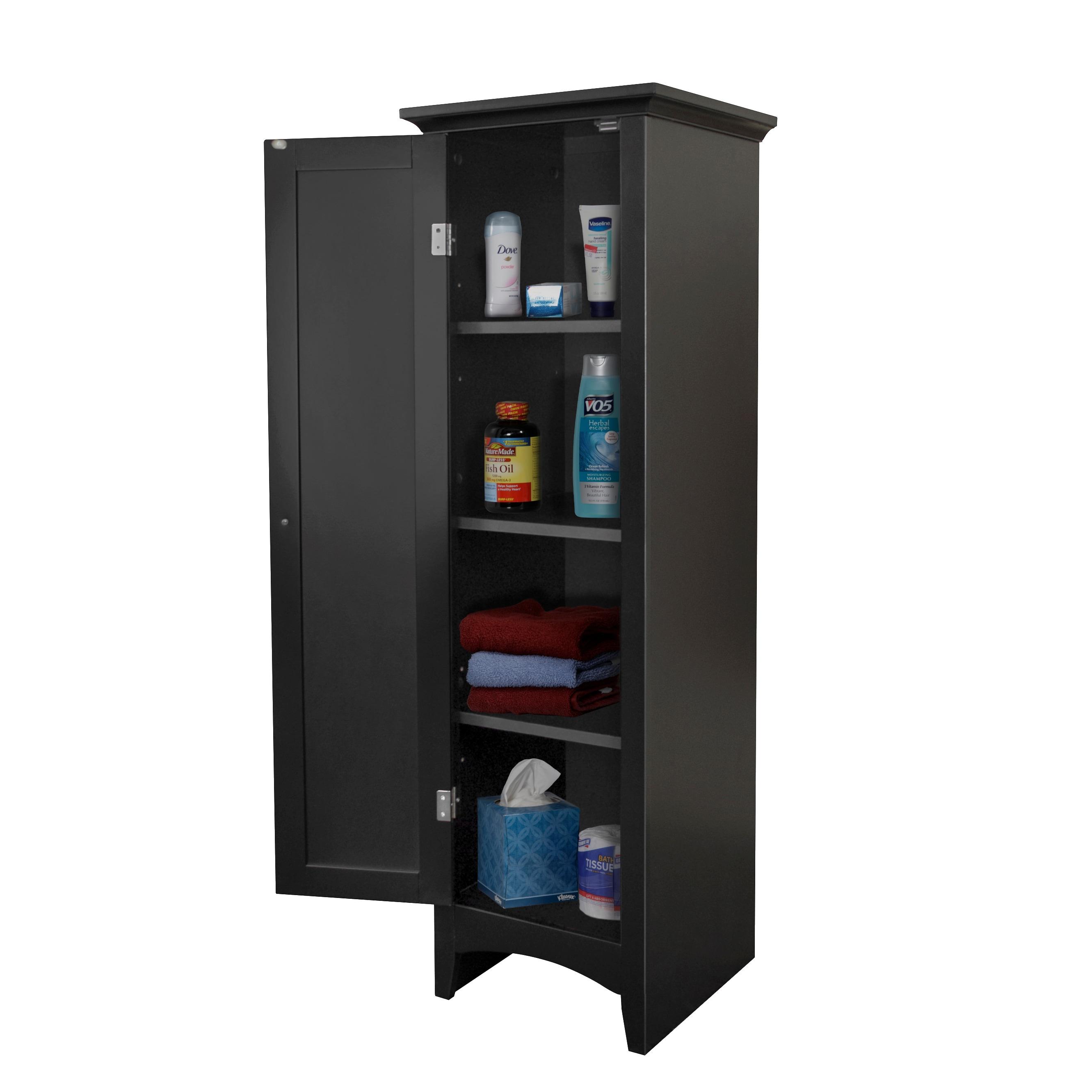 OS Home & Office One Door Kitchen Storage Pantry in Black