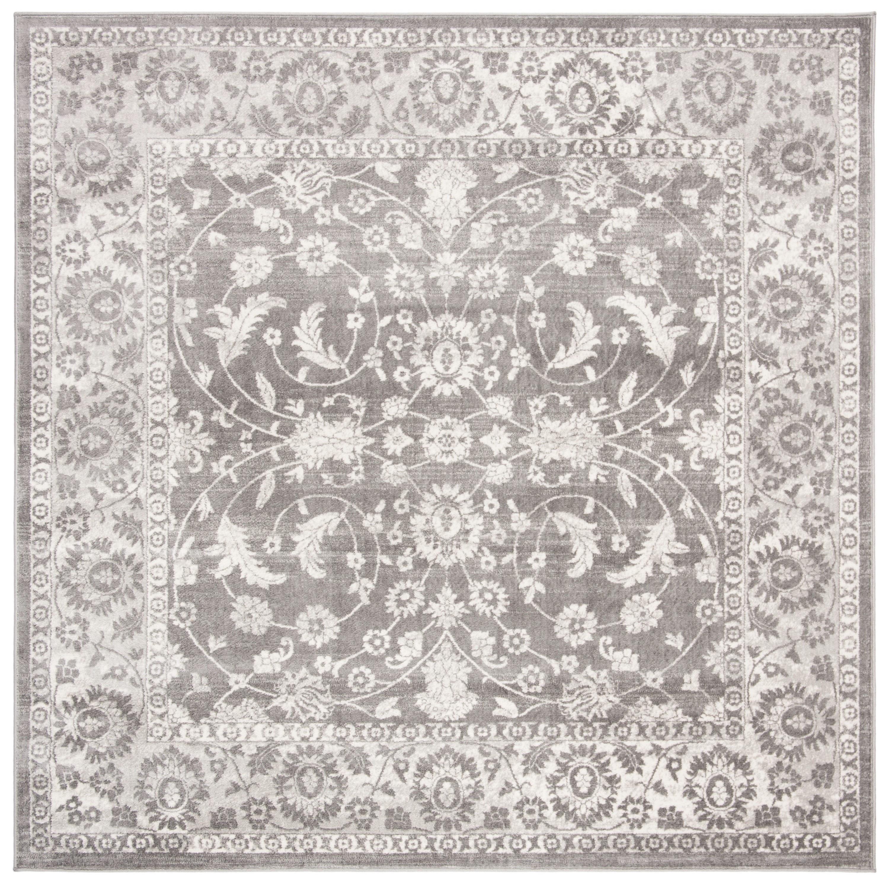 Brentwood BNT844 Power Loomed Area Rug - Cream/Grey - 3' X 3' Square - Safavieh.