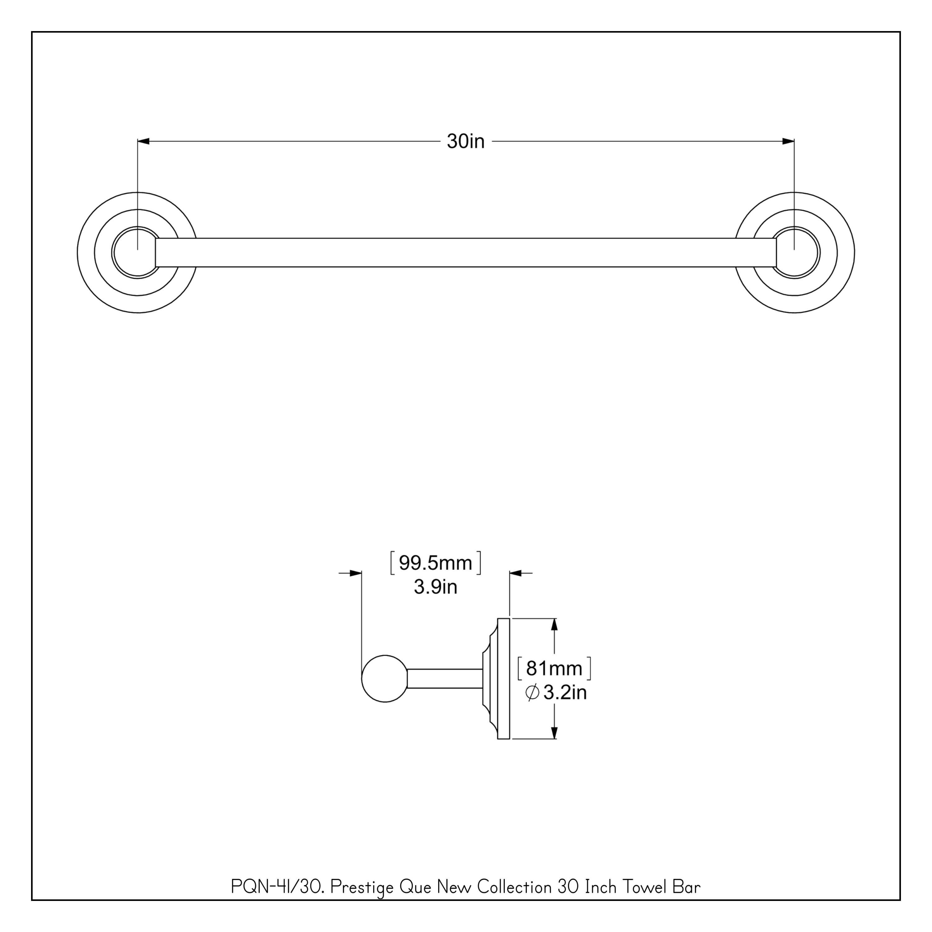 Matte White Brass Wall Mounted 30'' Towel Bar