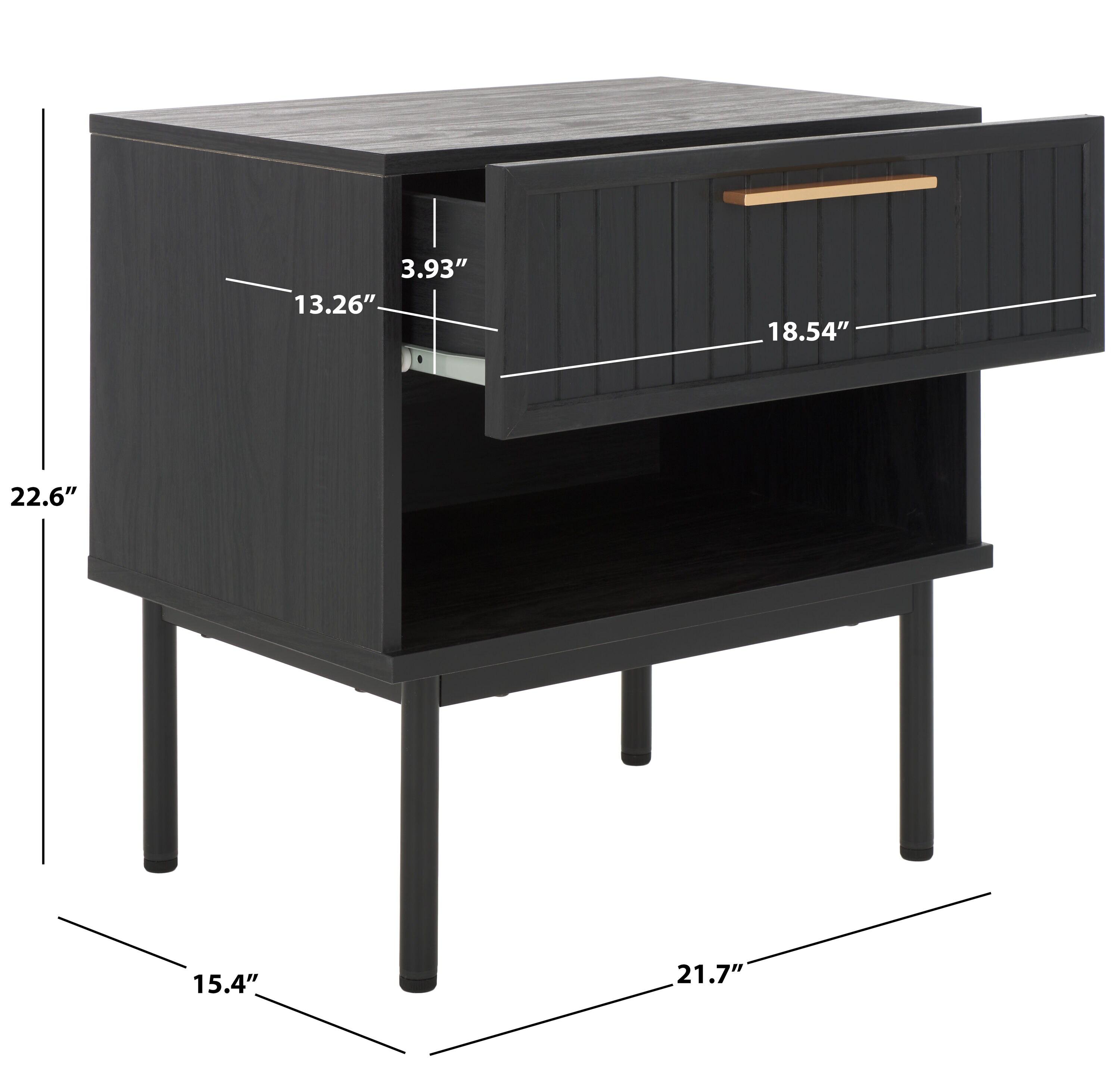 Axelle 1 Drawer Nightstand - NST9607 - Black/Black - Safavieh